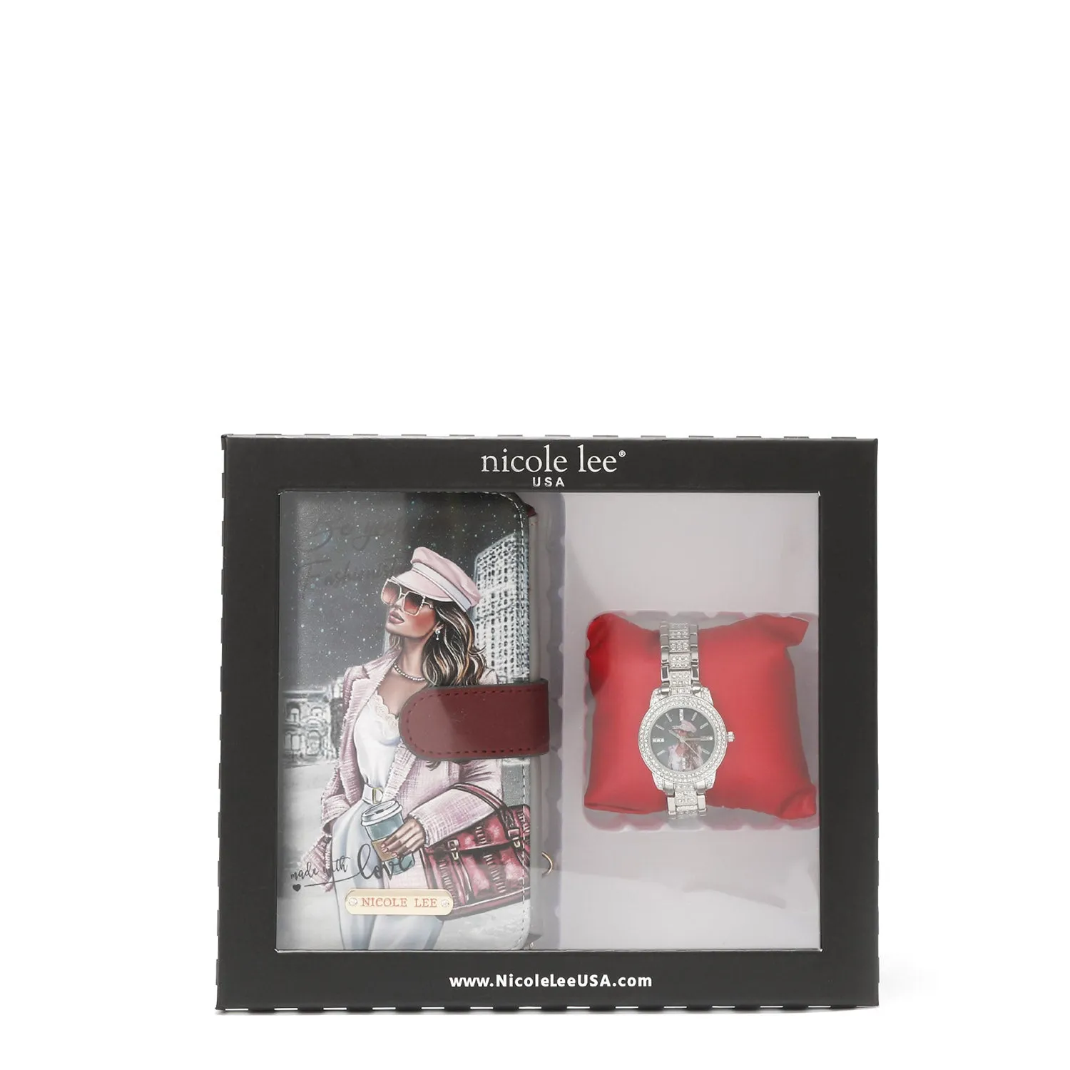 2 PIECE ACCESSORIES SET (WATCH, PHONE CASE CROSSBODY WALLET) fashion route