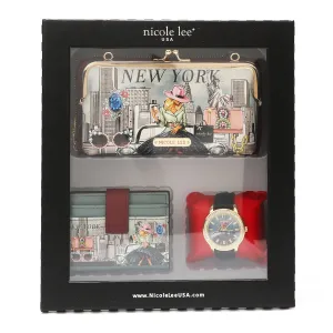 3 PIECE GIFT SET (CROSSBODY WALLET, CARD CASE, WATCH) space age