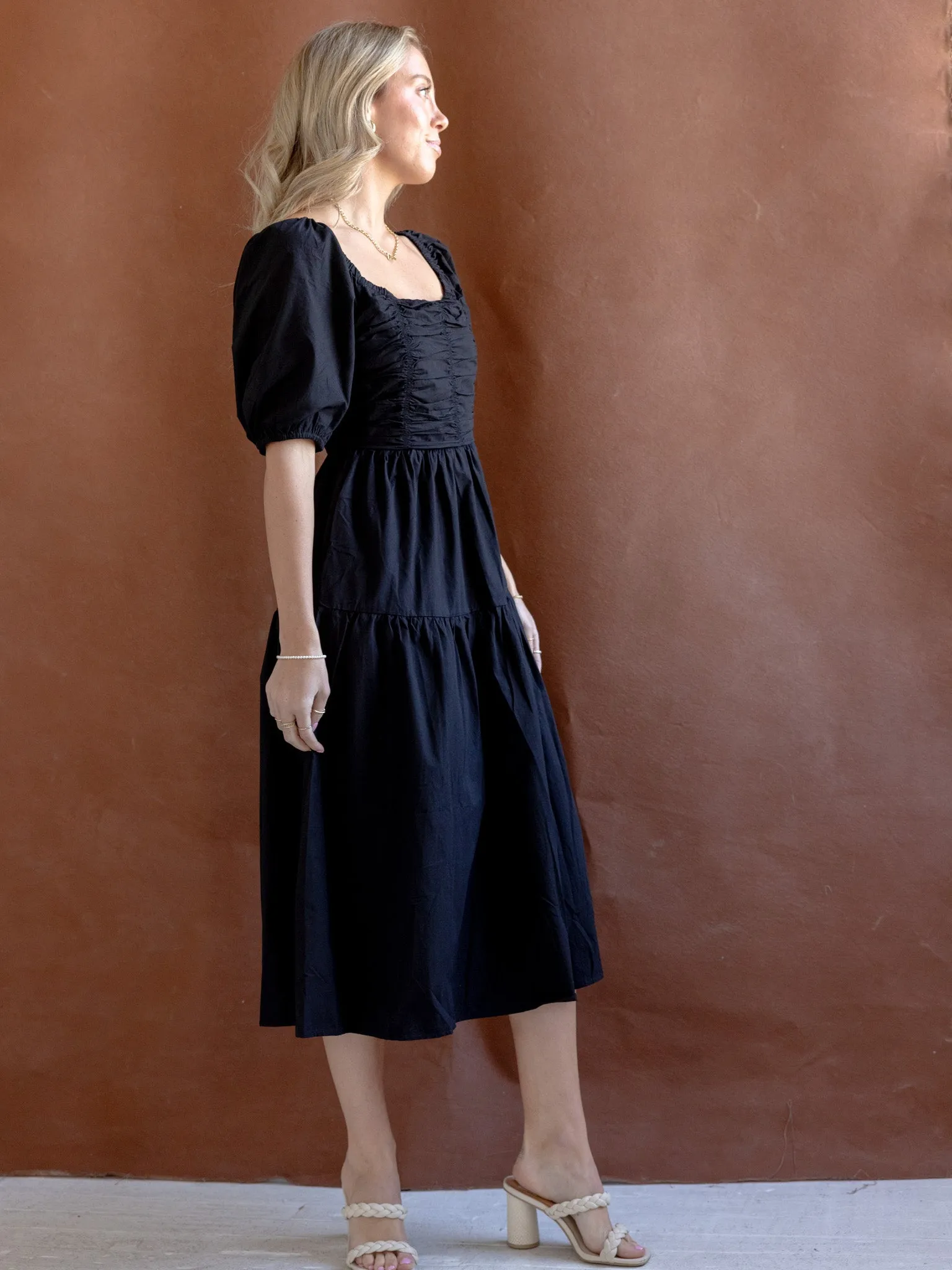 Ada Square Neck Dress soft layers