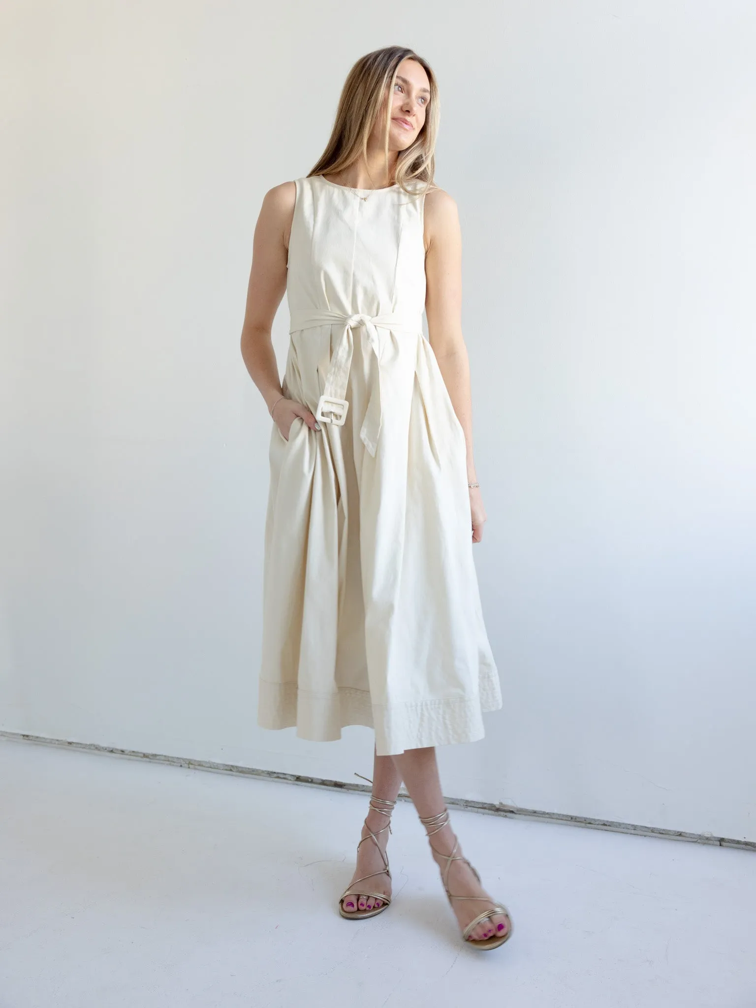 Addison Belted Midi Dress cool pick