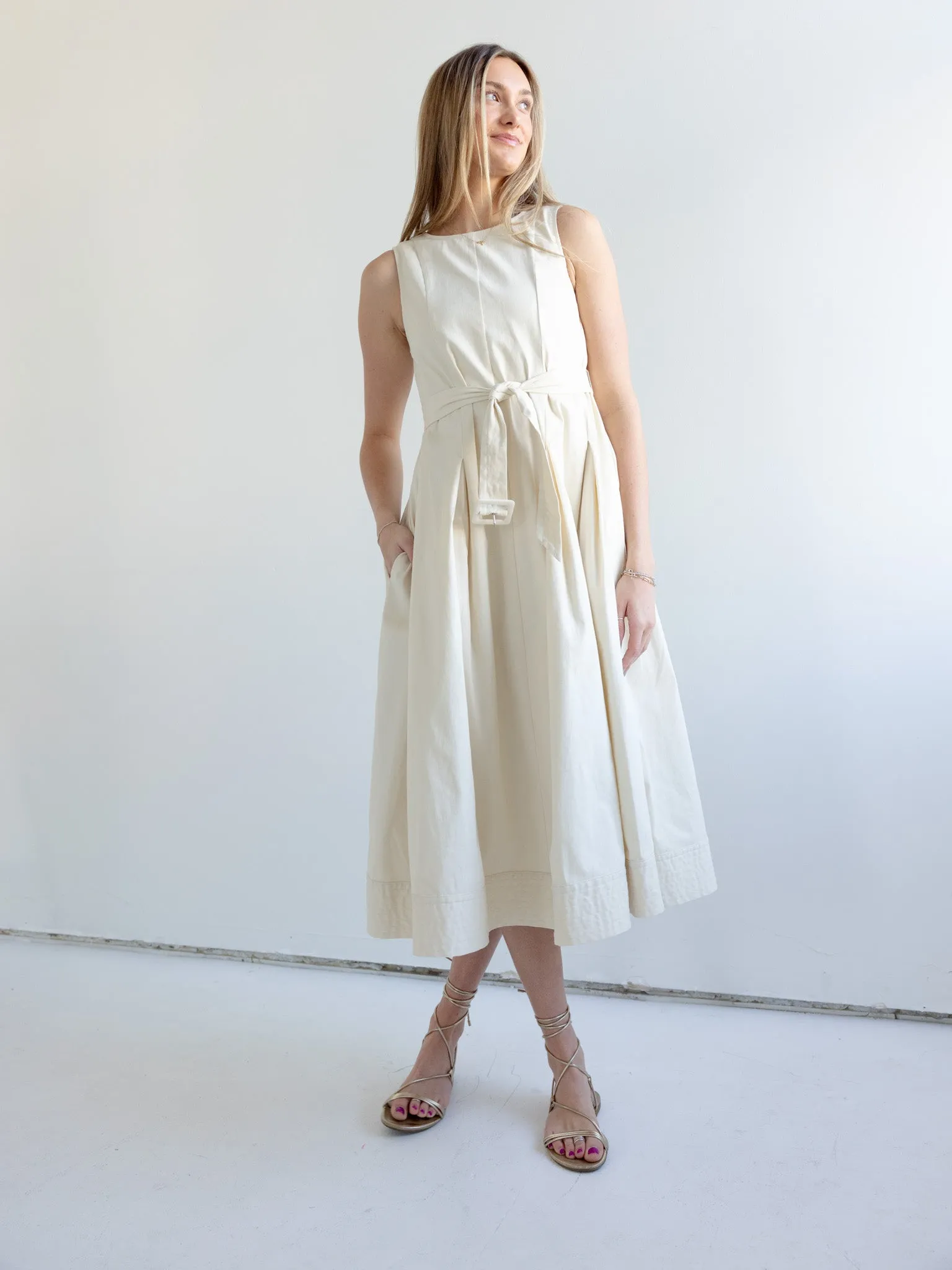 Addison Belted Midi Dress cozy look
