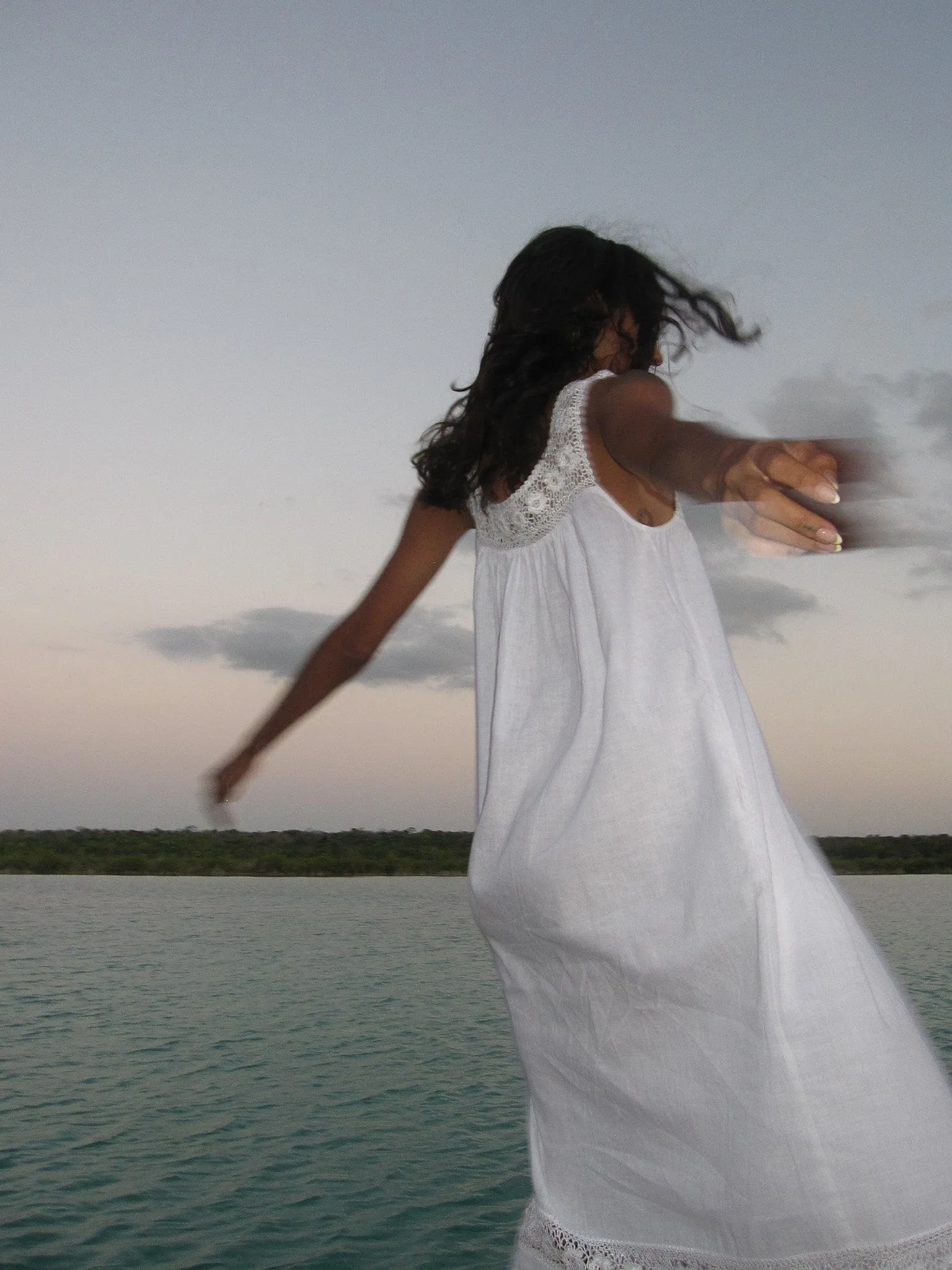 Adelia Dress in White Linen flirty style