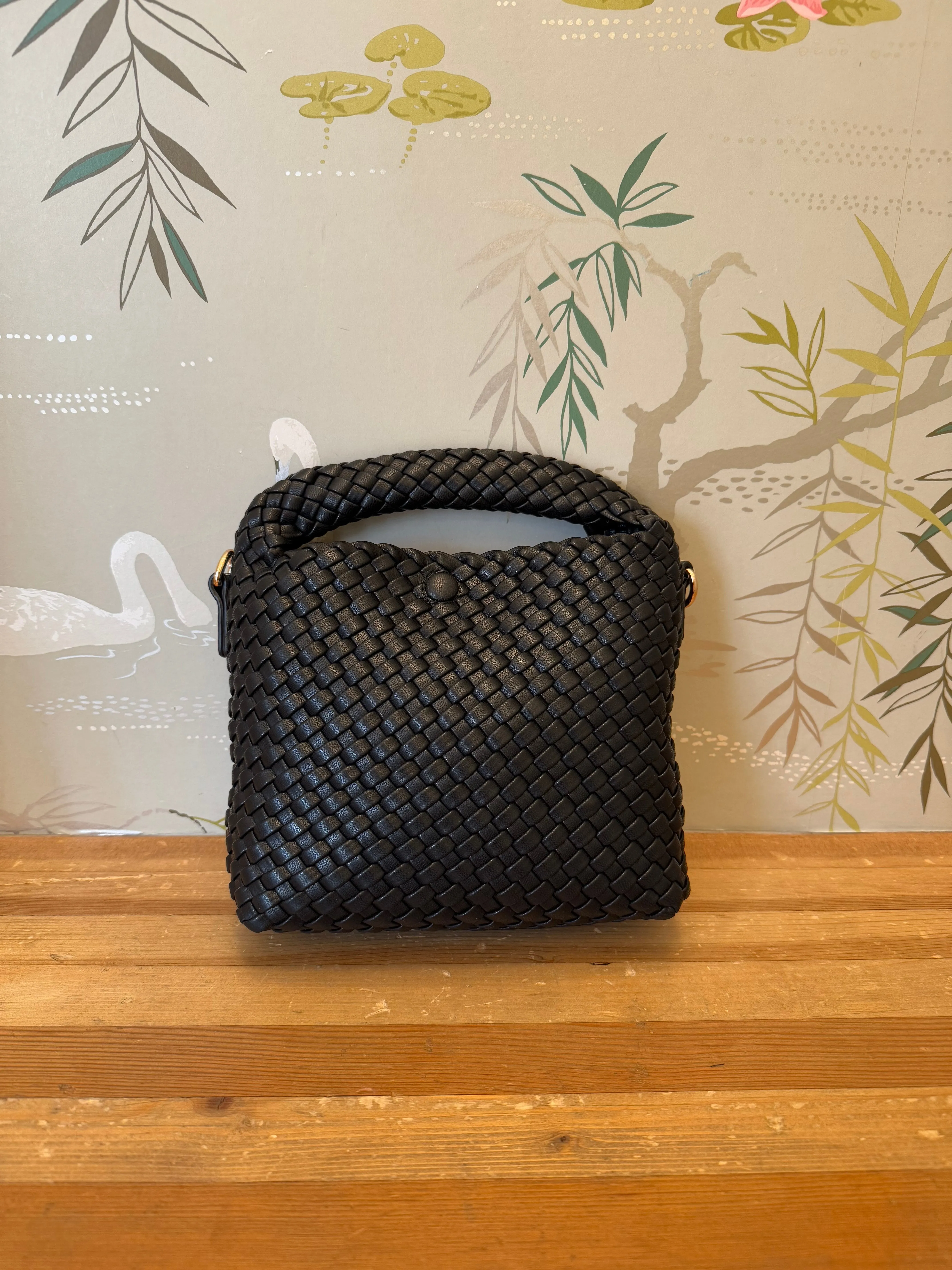 Adrianne Small Woven Bag Black work fit