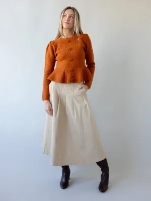 Agatha Khaki Midi Skirt light motion