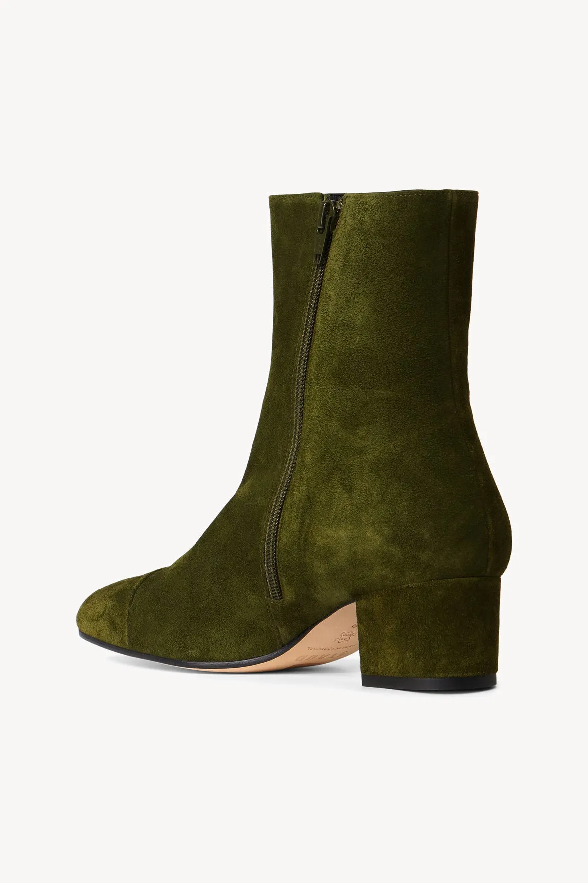 AIMEE SHORT BOOT | OLIVE SUEDE Thick collar