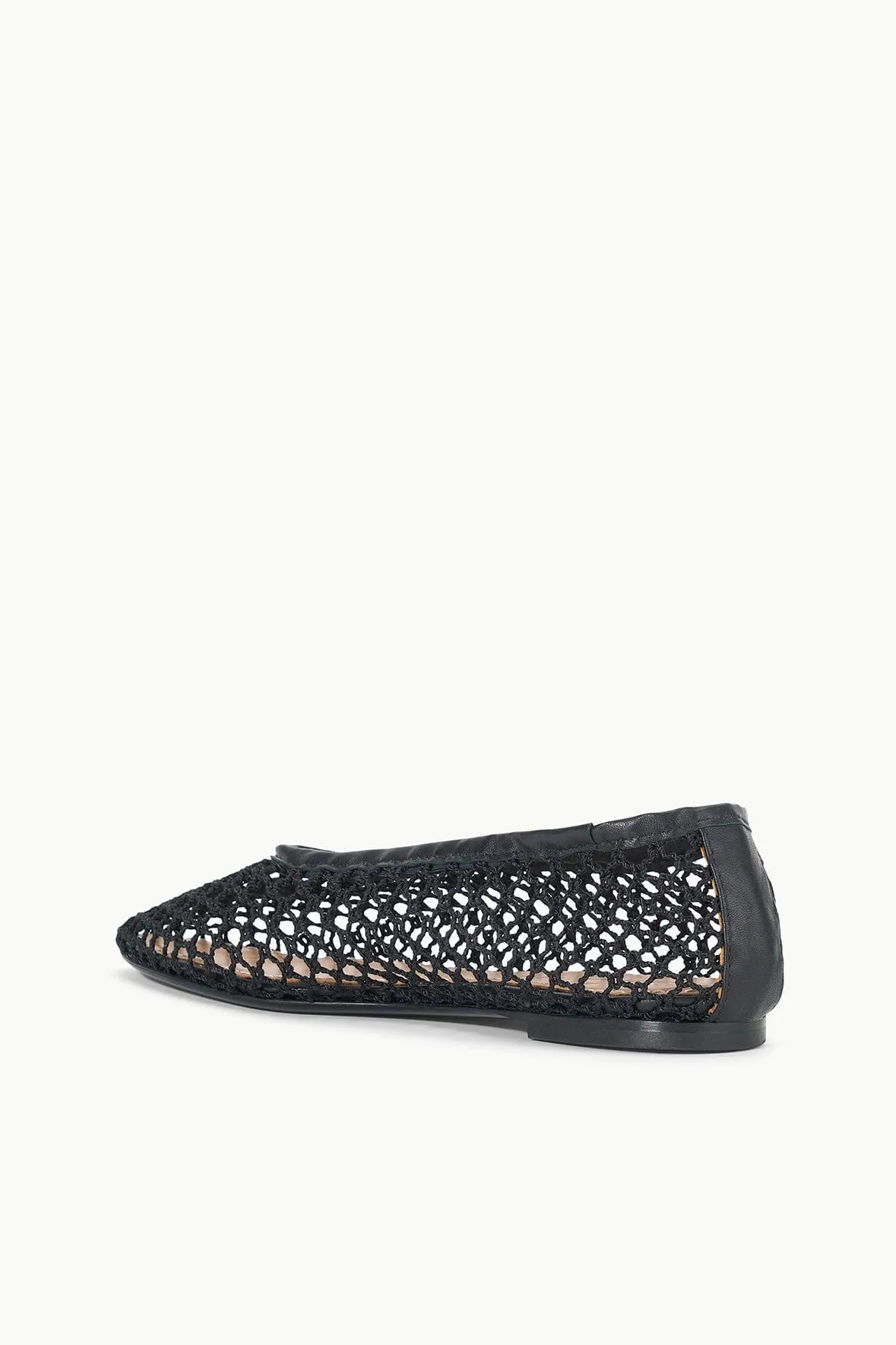 ALBA BALLET FLAT | BLACK NETTING clean lines