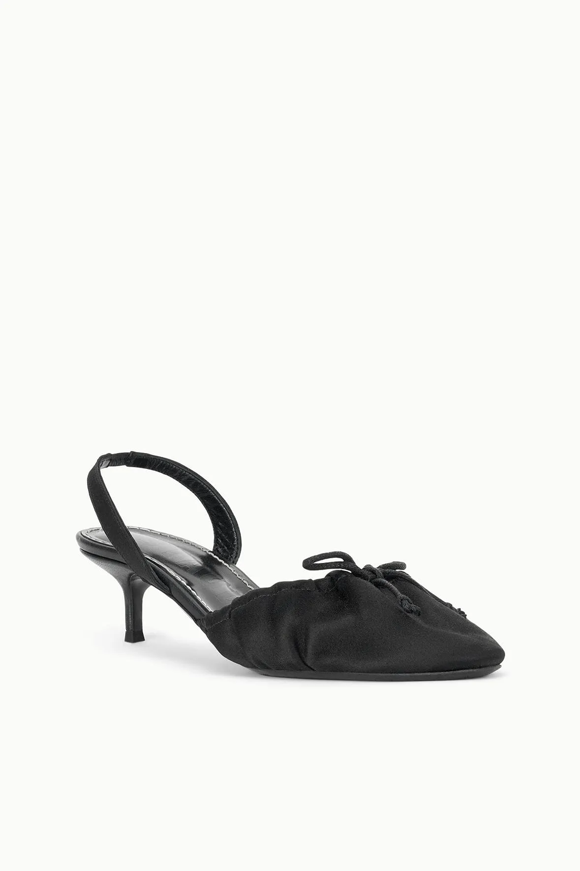 ALBA BALLET SLINGBACK | BLACK SATIN textured finish