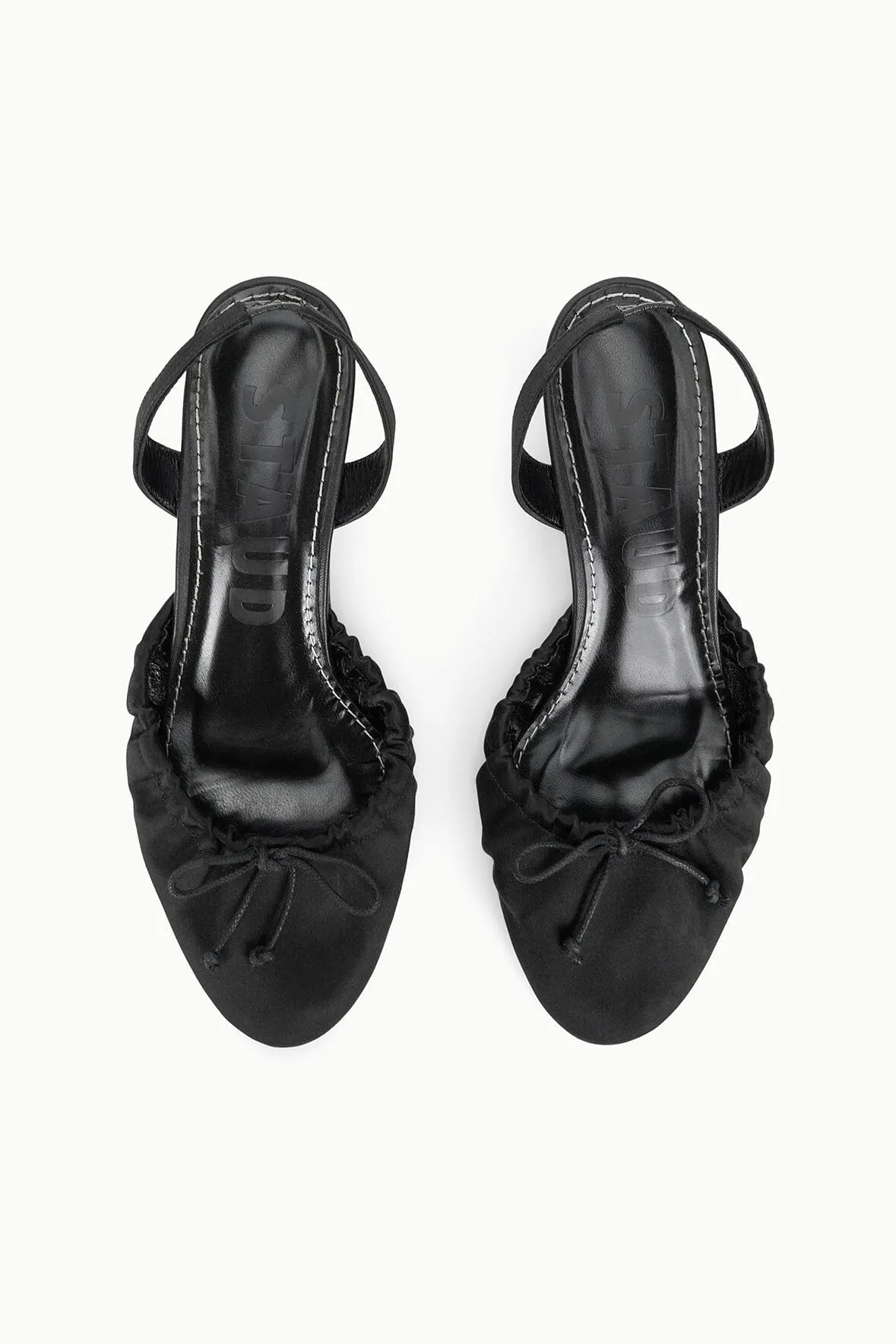 ALBA BALLET SLINGBACK | BLACK SATIN breathable design