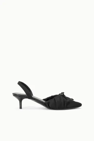ALBA BALLET SLINGBACK | BLACK SATIN Parisian vibe