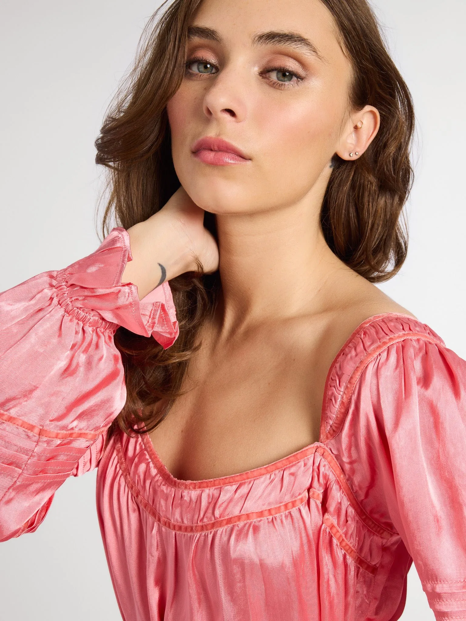 Alessandra Dress in Camellia coffee date