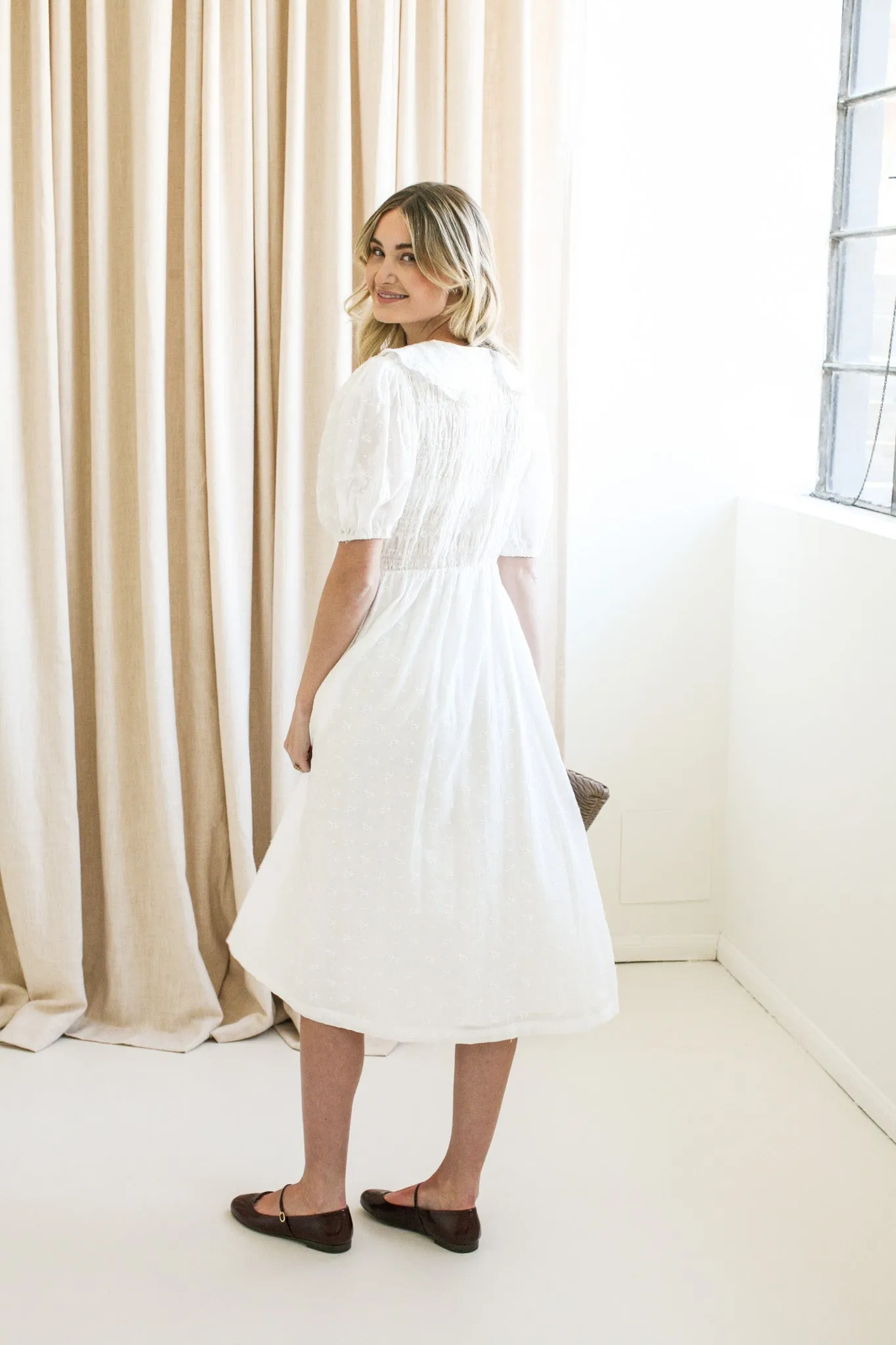 Alice Collared Midi Dress soft layers