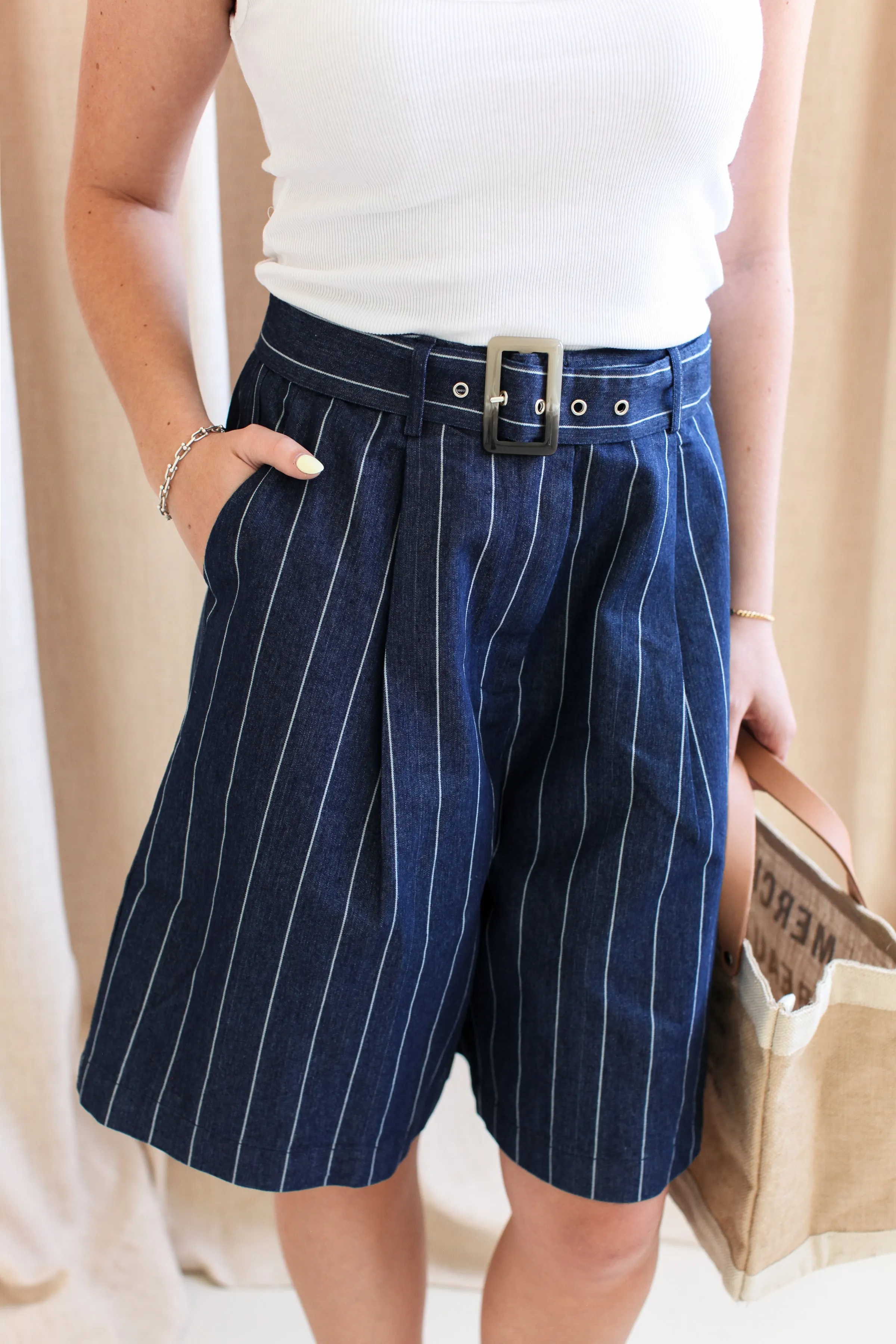 Alicia Striped Shorts light breathable