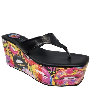 ALL EMOTION FLIP FLOP WEDGE SANDALS summer heat