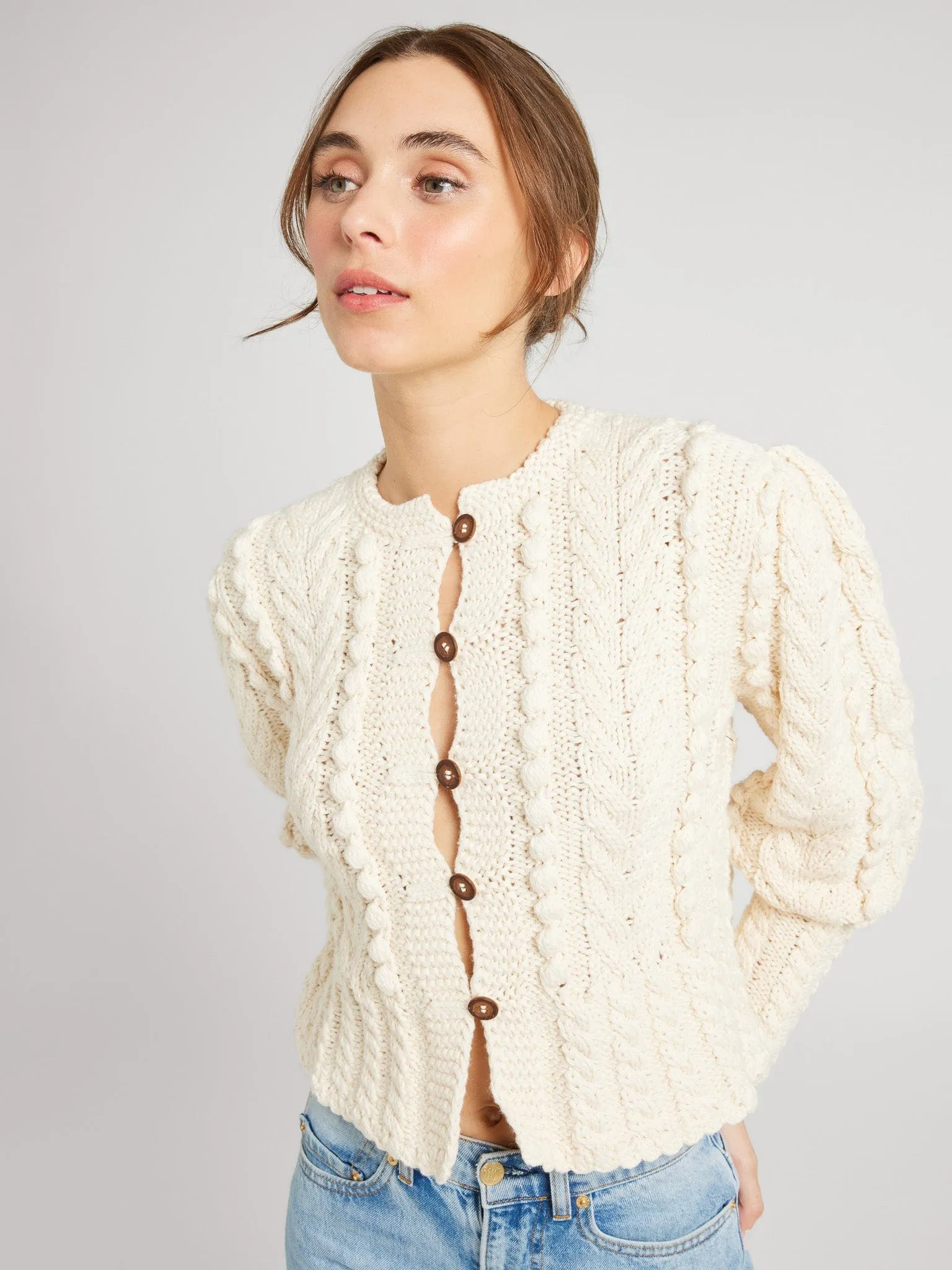 Allegra Cardigan in Ivory Layer Looks