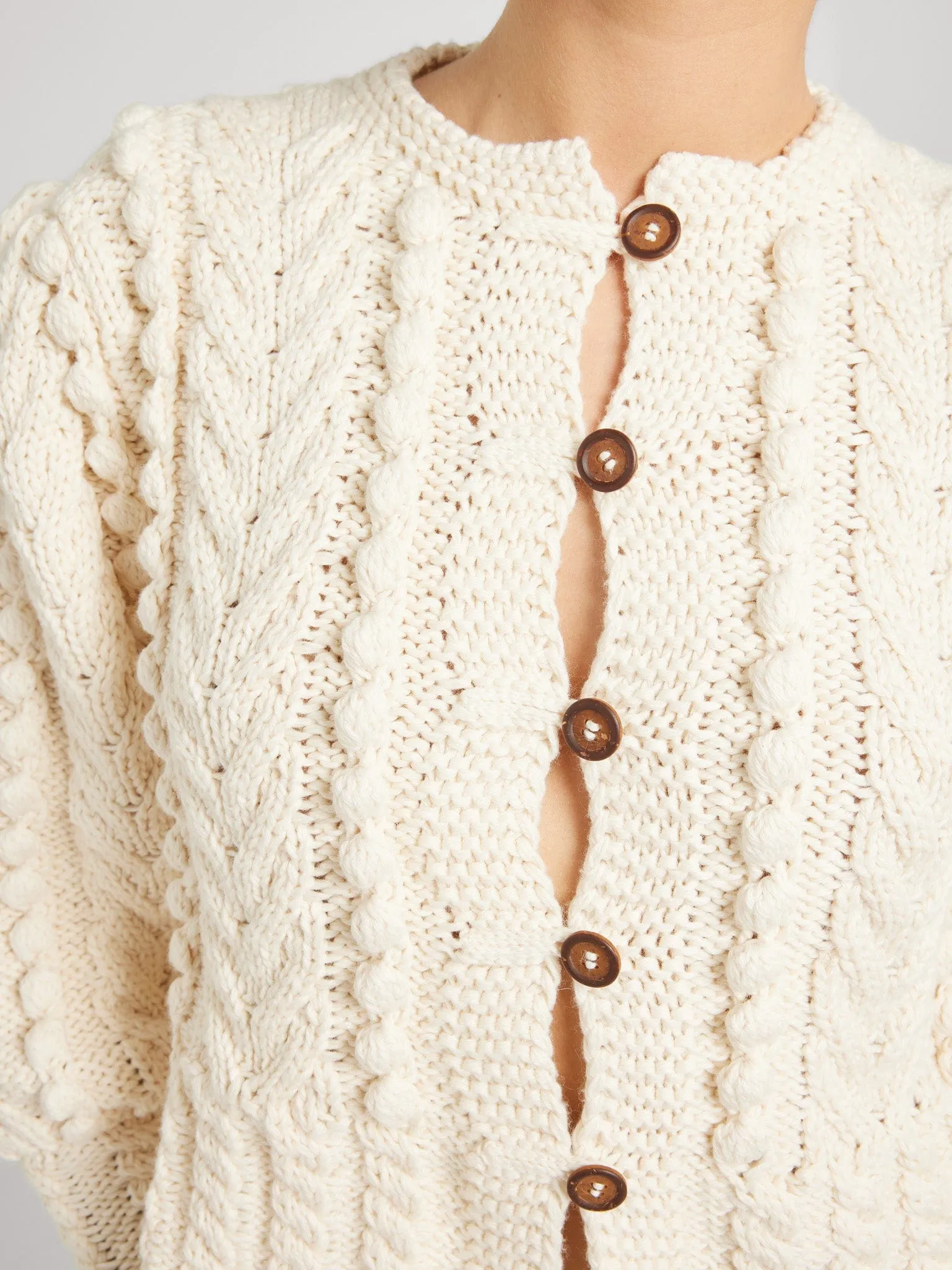 Allegra Cardigan in Ivory Fall Walks