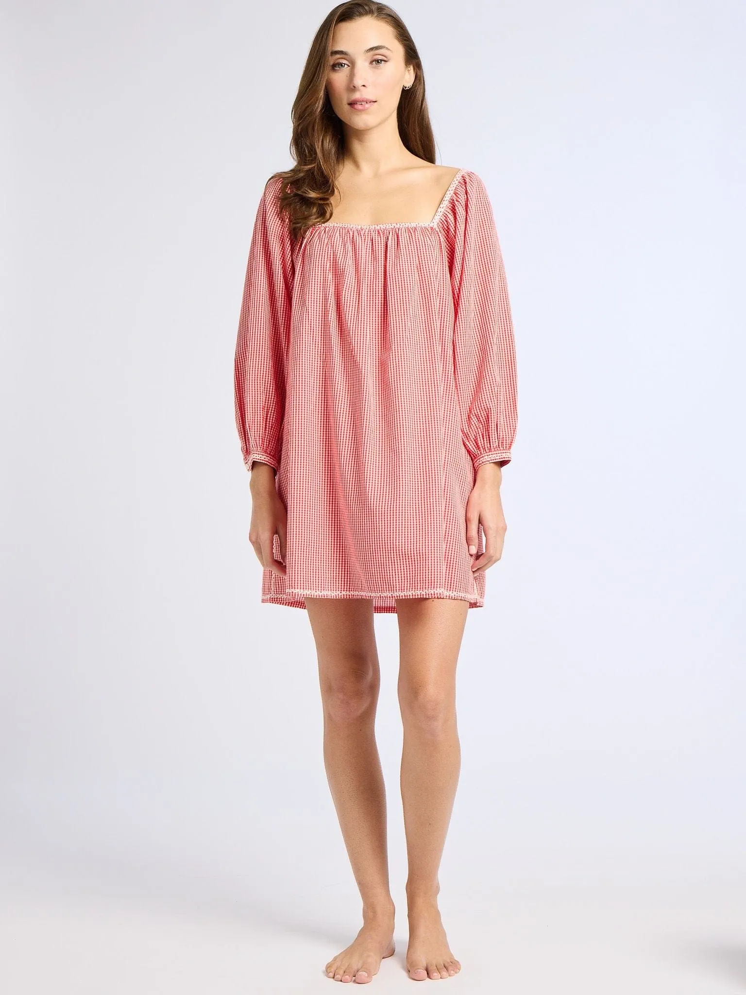 Alma Dress in Red Gingham graceful vibe