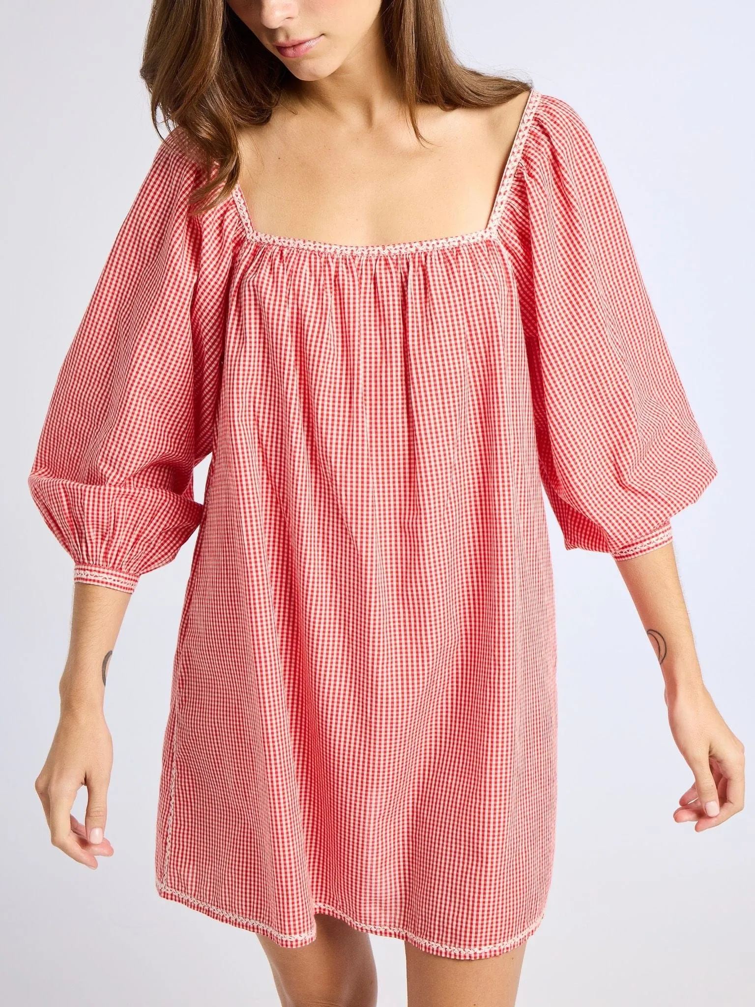 Alma Dress in Red Gingham vintage feel