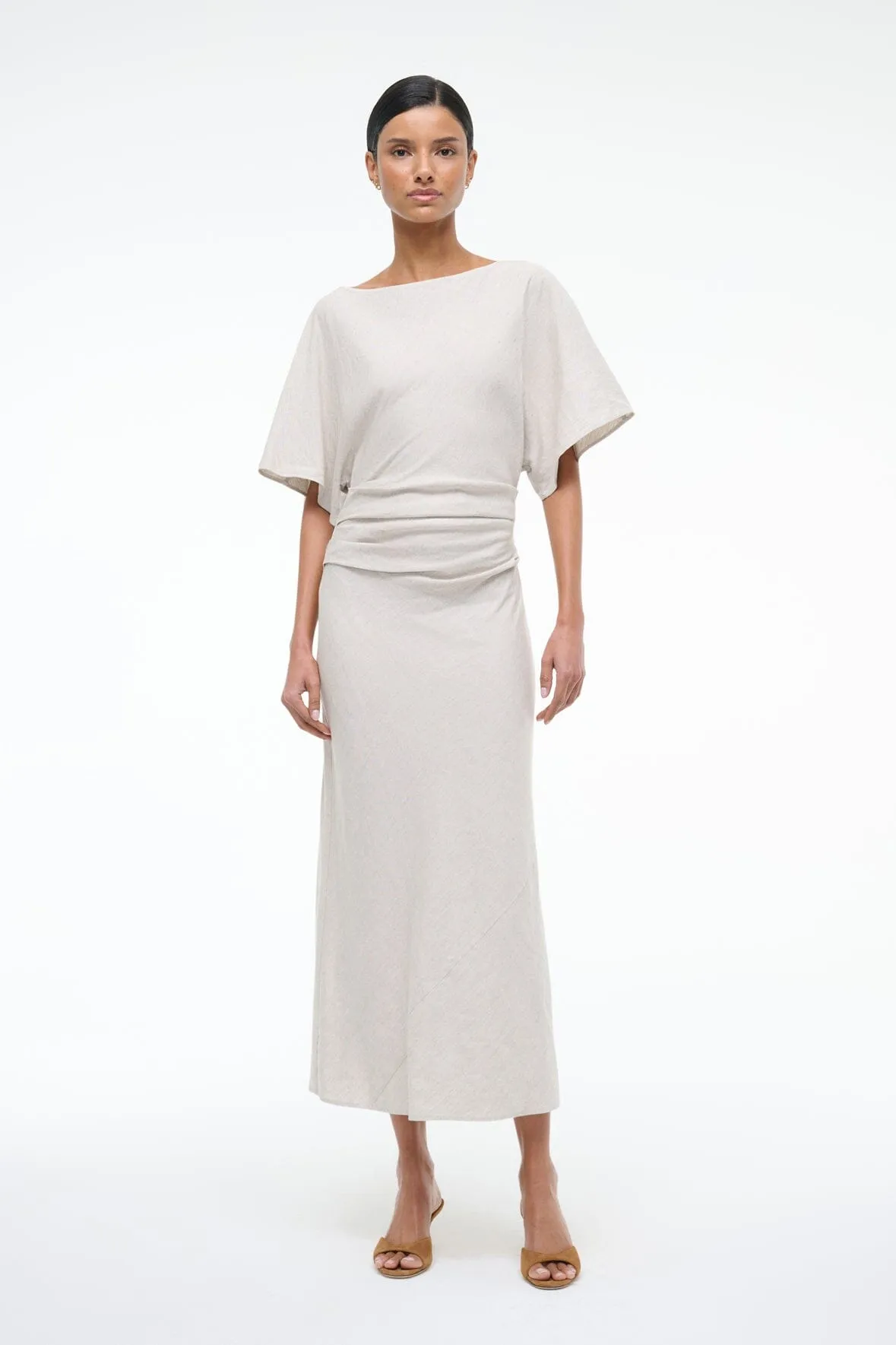 AMELIE LINEN MIDI DRESS | NATURAL sweet touch