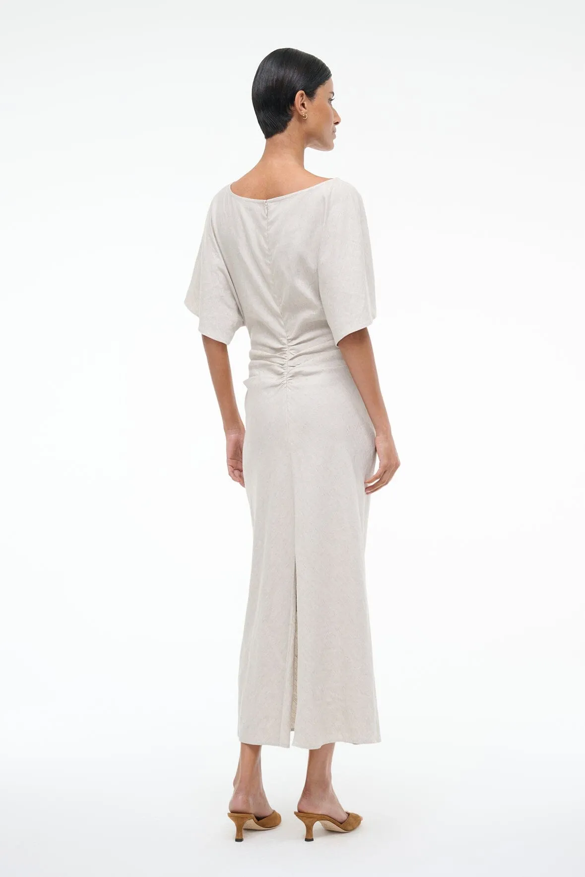 AMELIE LINEN MIDI DRESS | NATURAL cozy mood