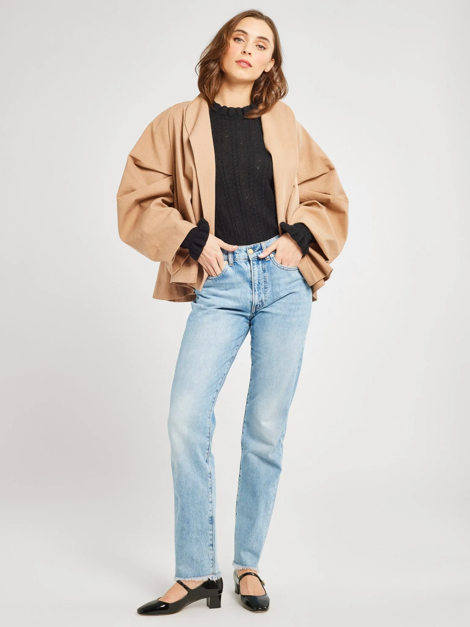 Amie Coat in Almond style tribe