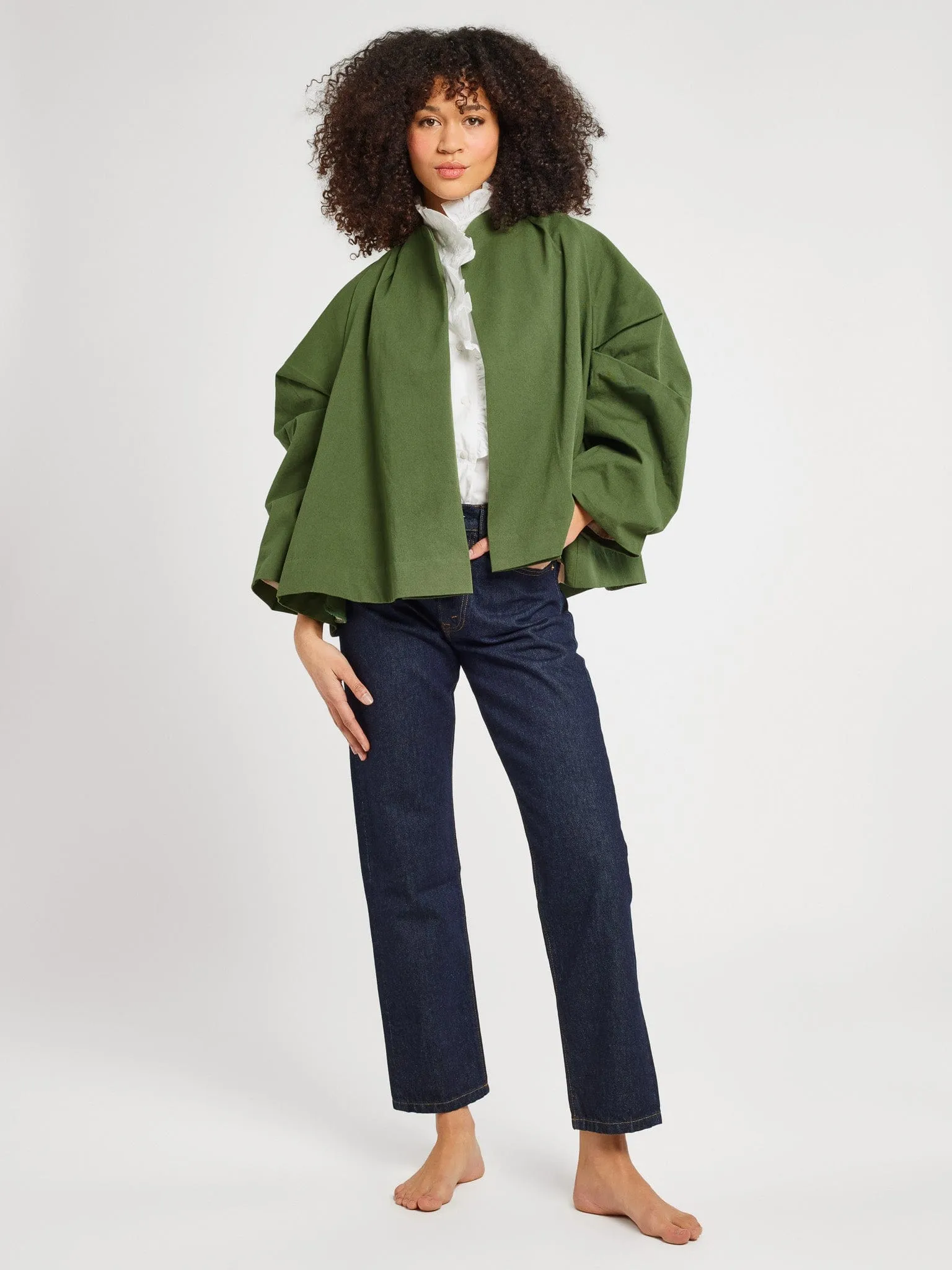 Amie Coat in Olive night mood