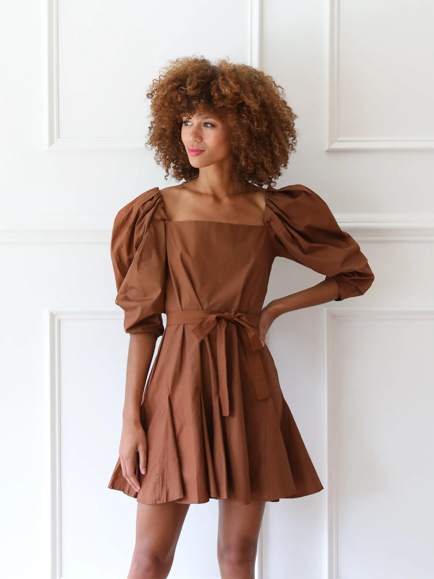 Anais Dress in Clay light elegance