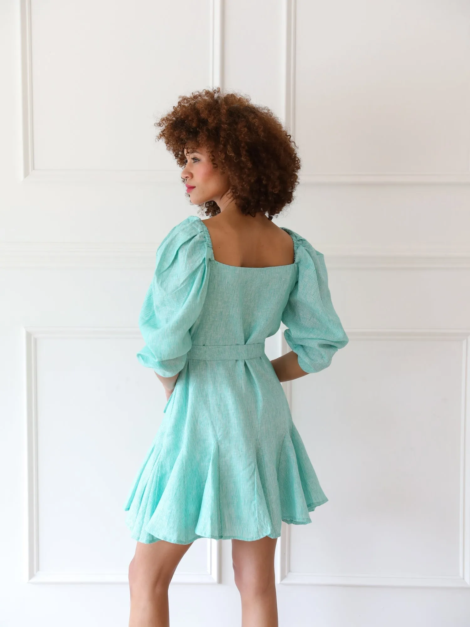 Anais Dress in Green Stripe everyday ease
