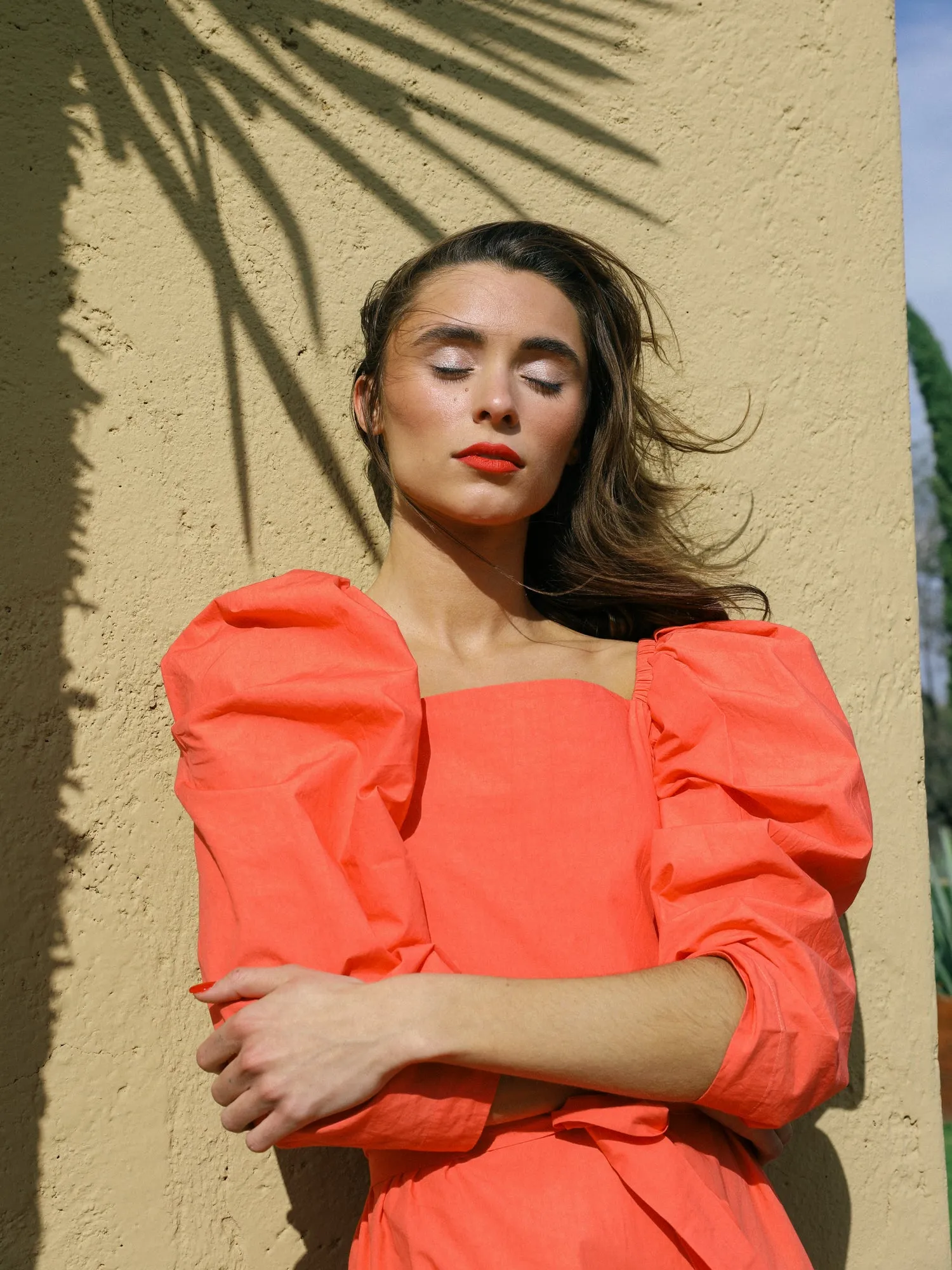 Anais Dress in Melon relaxed glam