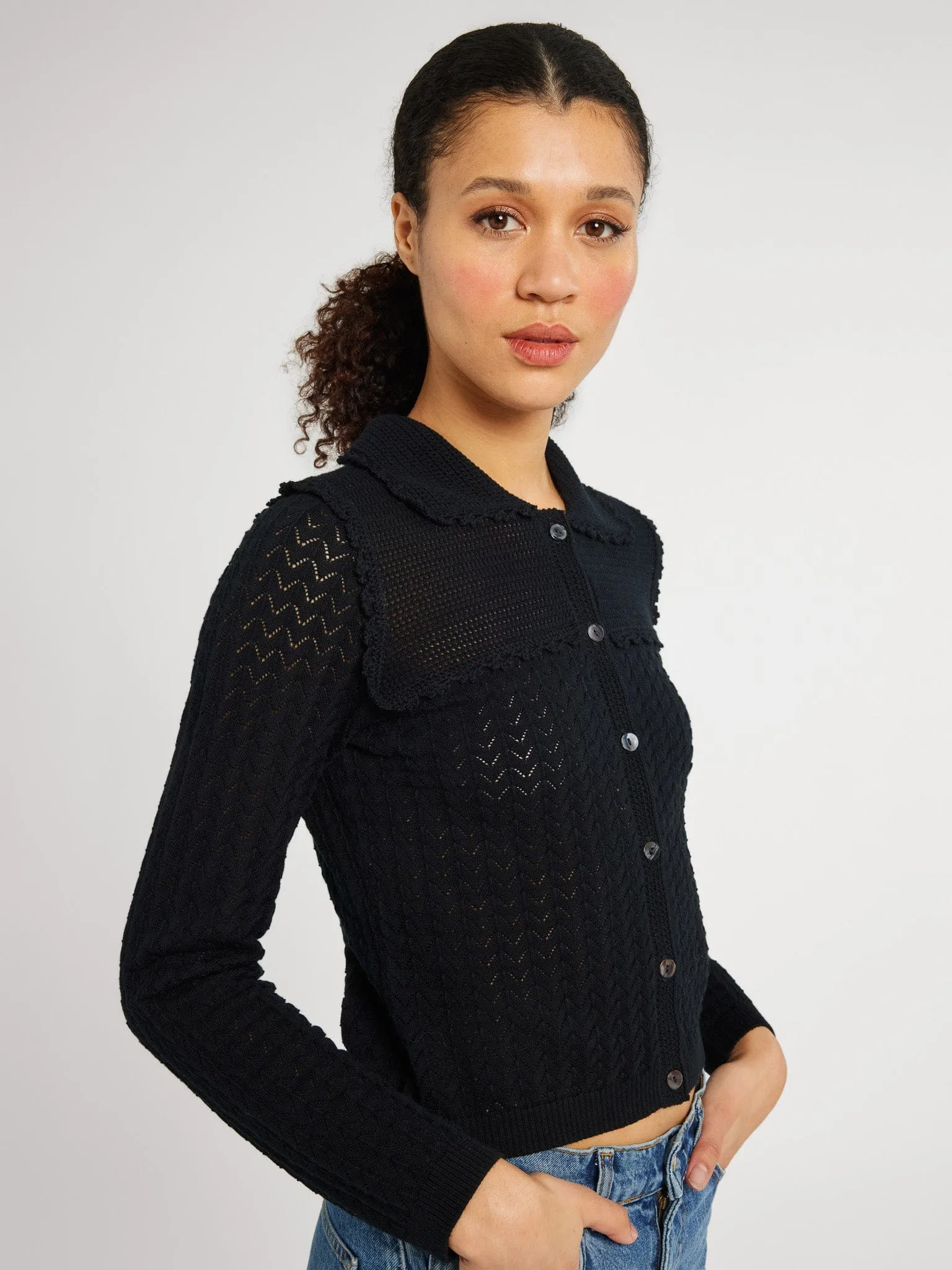 Andie Cardigan in Black Art Vibe