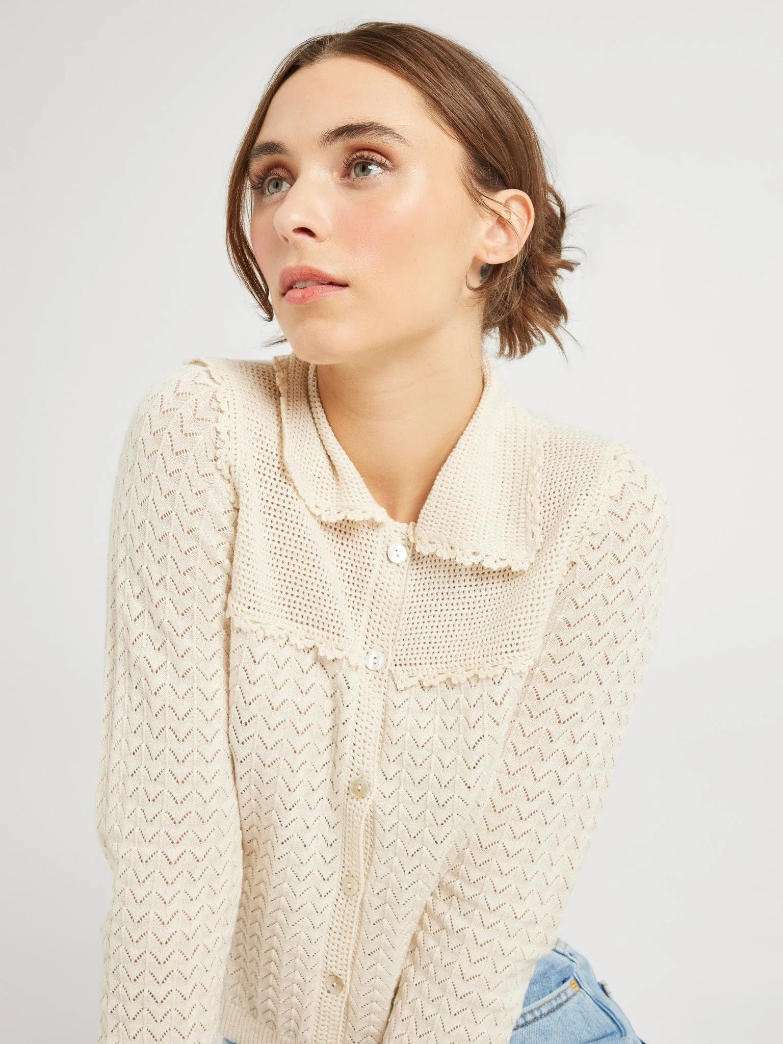 Andie Cardigan in Ivory Peaceful Mood