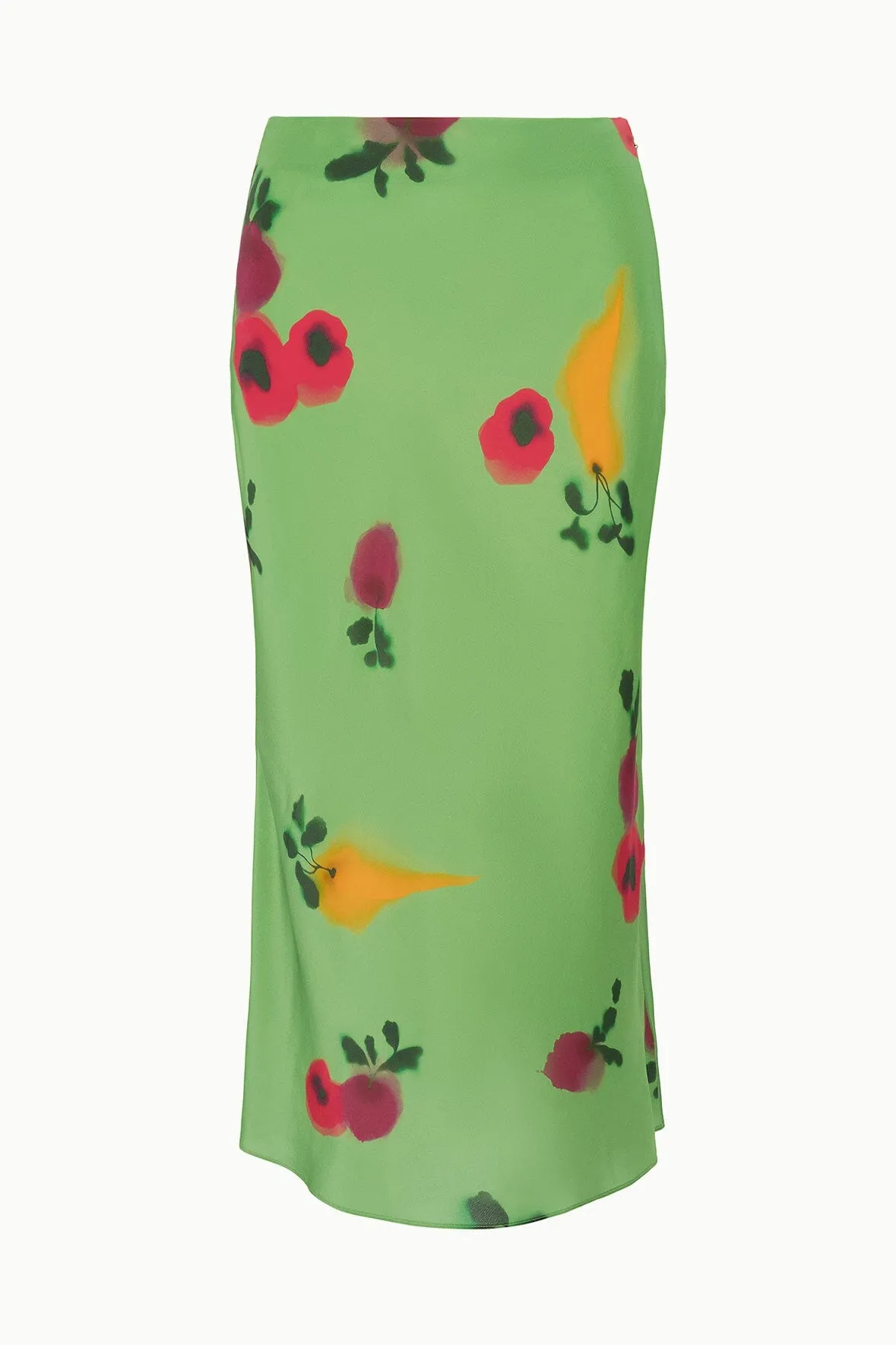 ANGELA SILK SKIRT | FARMERS MARKET LEAF simple form