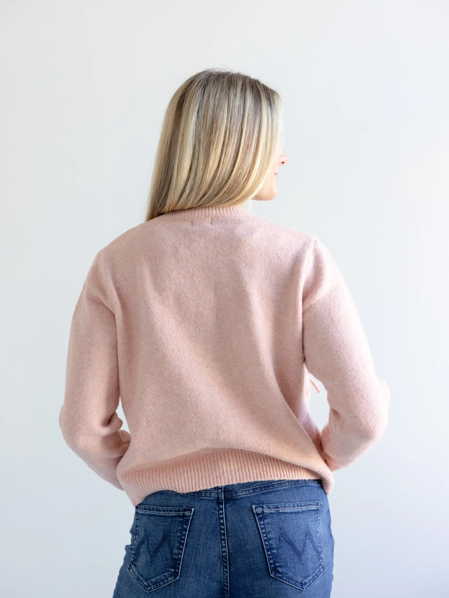 Annie Bow Cardigan Pink Everyday Mood