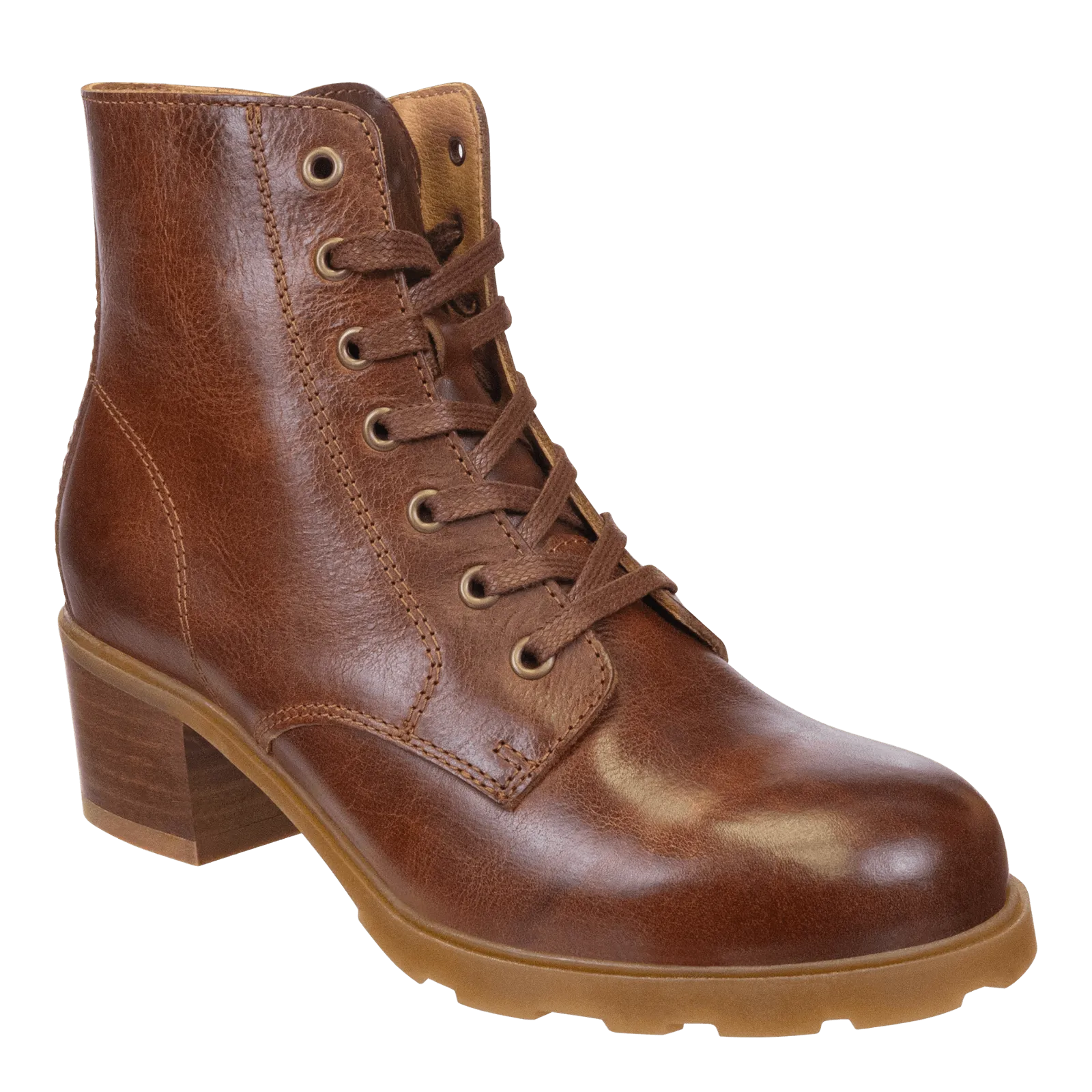 ARC in BROWN LEATHER Heeled Ankle Boots Soft sole