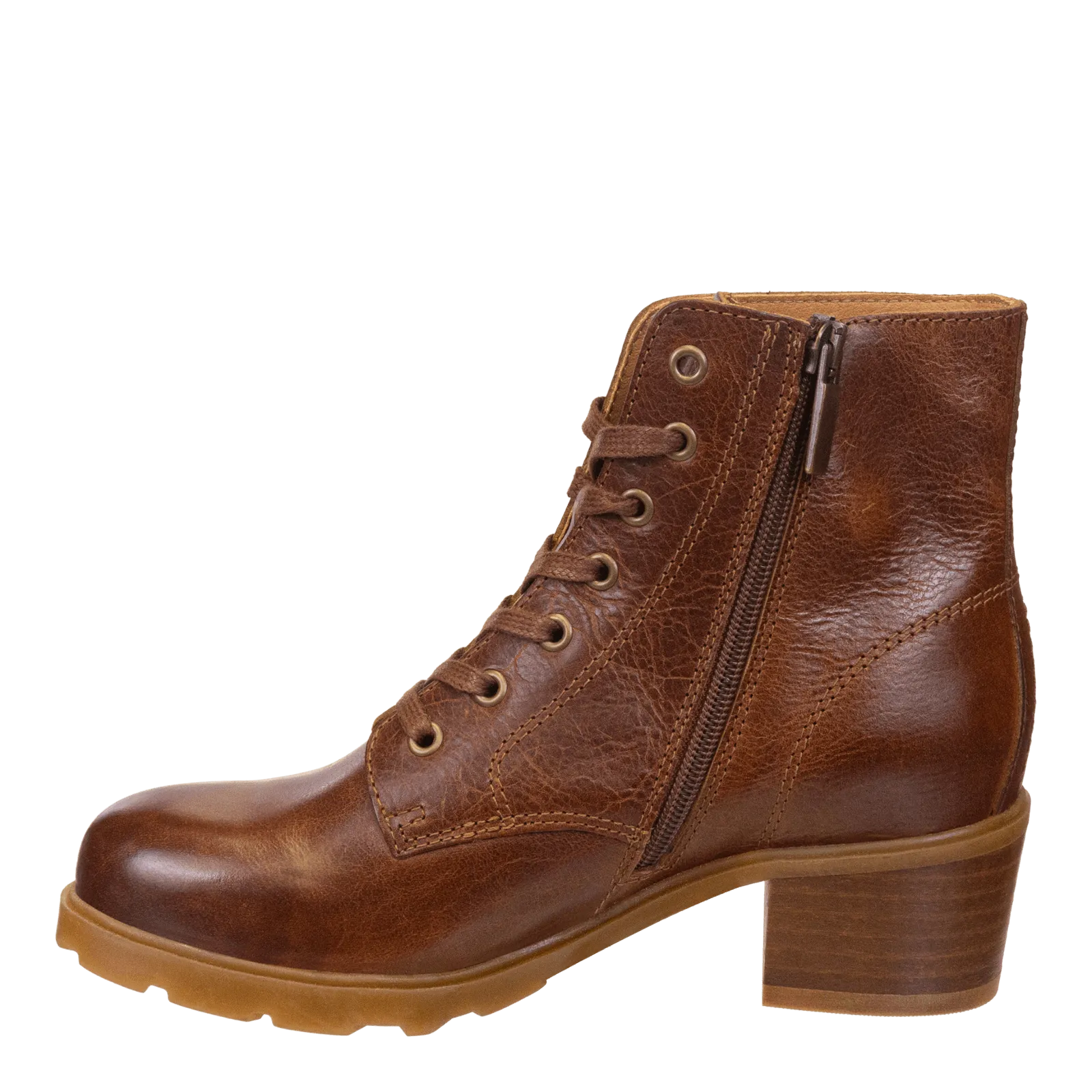 ARC in BROWN LEATHER Heeled Ankle Boots Work outdoor