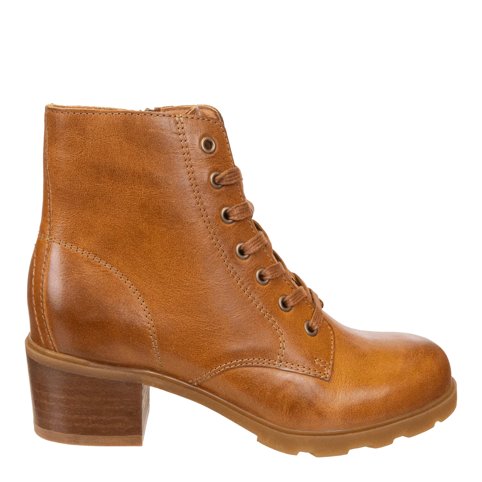 ARC in CAMEL LEATHER Heeled Ankle Boots Soft insole