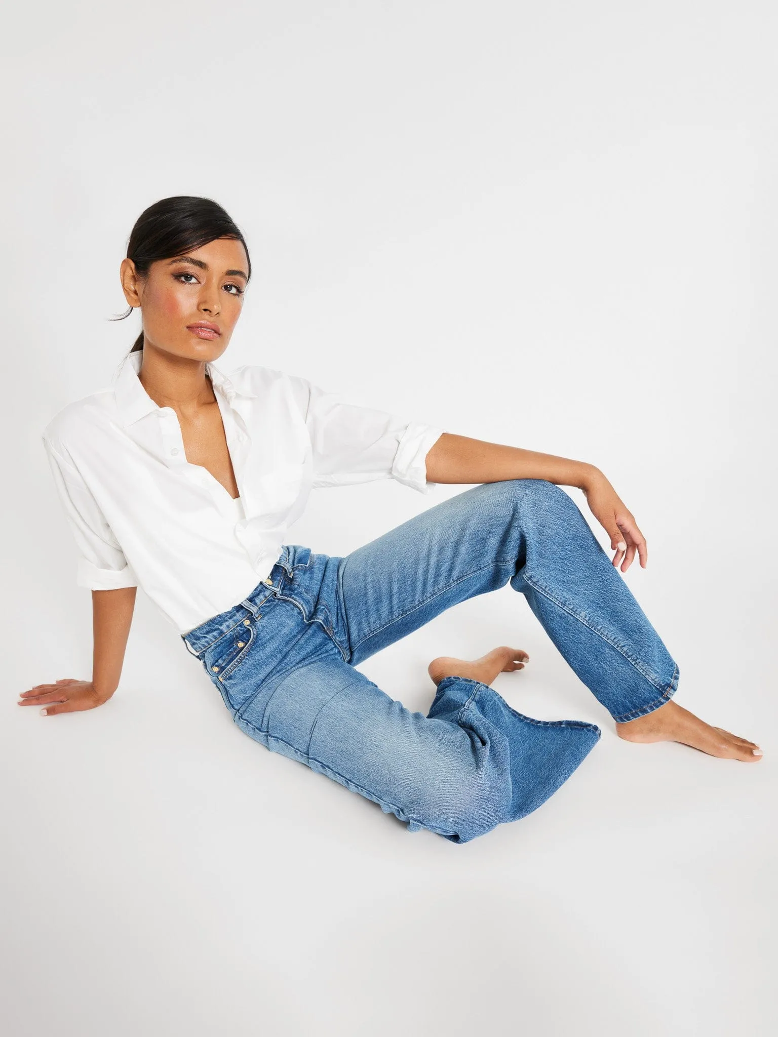Ashton High Rise Wide Leg Flare Jean in Montecito summer essential
