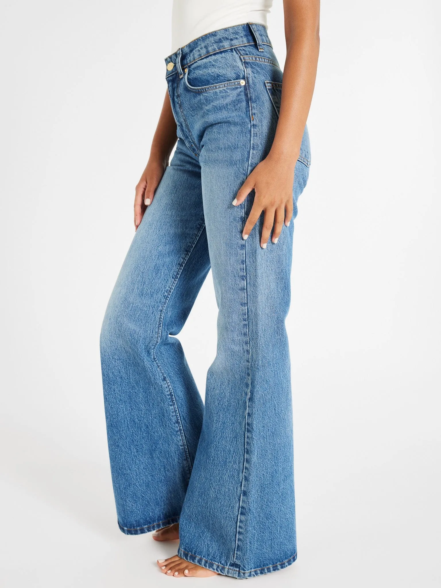 Ashton High Rise Wide Leg Flare Jean in Montecito custom fit