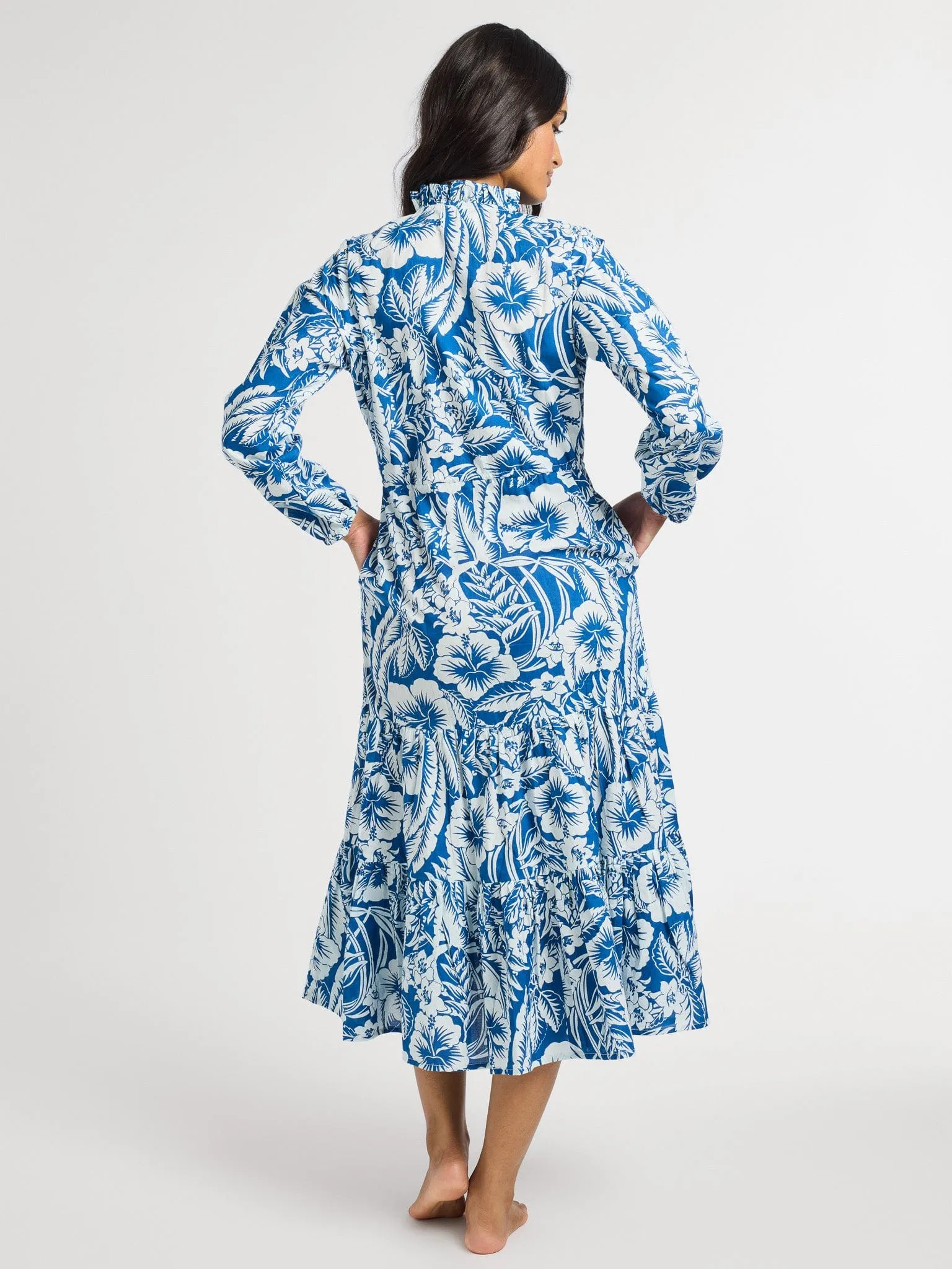 Astrid Dress in Blue Hibiscus cool pick