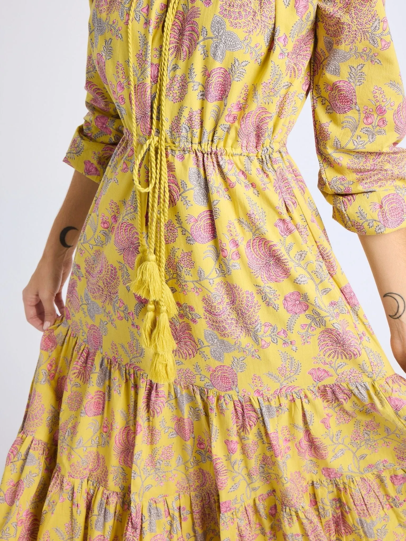 Astrid Dress in Citron Floral off duty