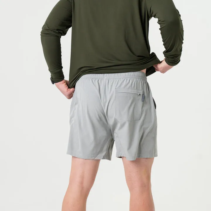 Athletic Short - Light Grey - Grey Aztec Liner cycling gear