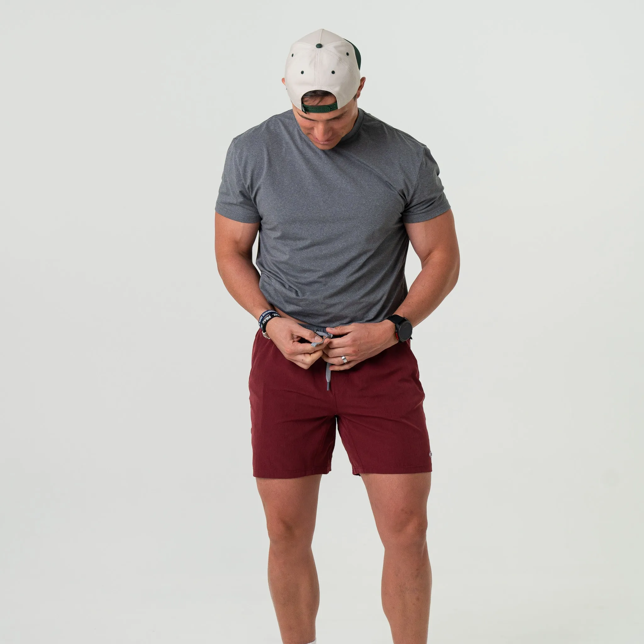 Athletic Short - Maroon - White Camo Liner ventilation design