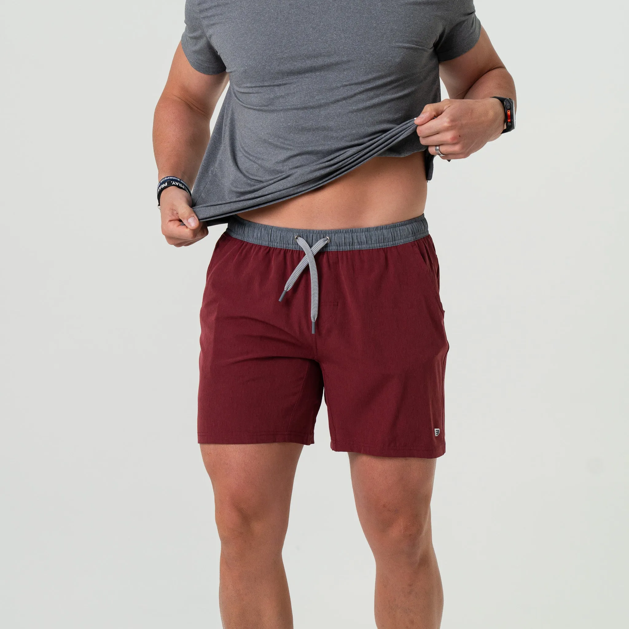 Athletic Short - Maroon - White Camo Liner uv shield