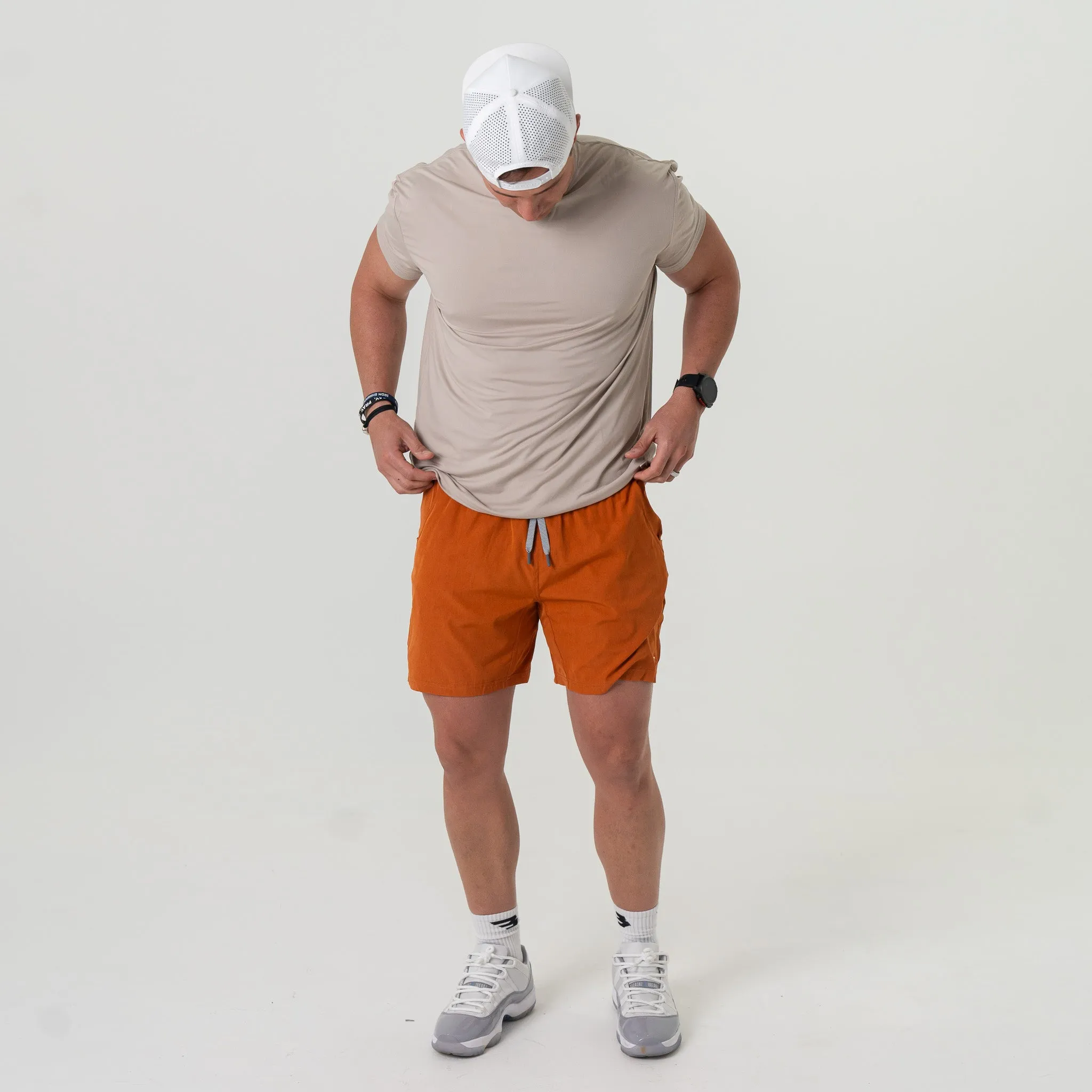 Athletic Short - Orange - White Camo Liner biker style
