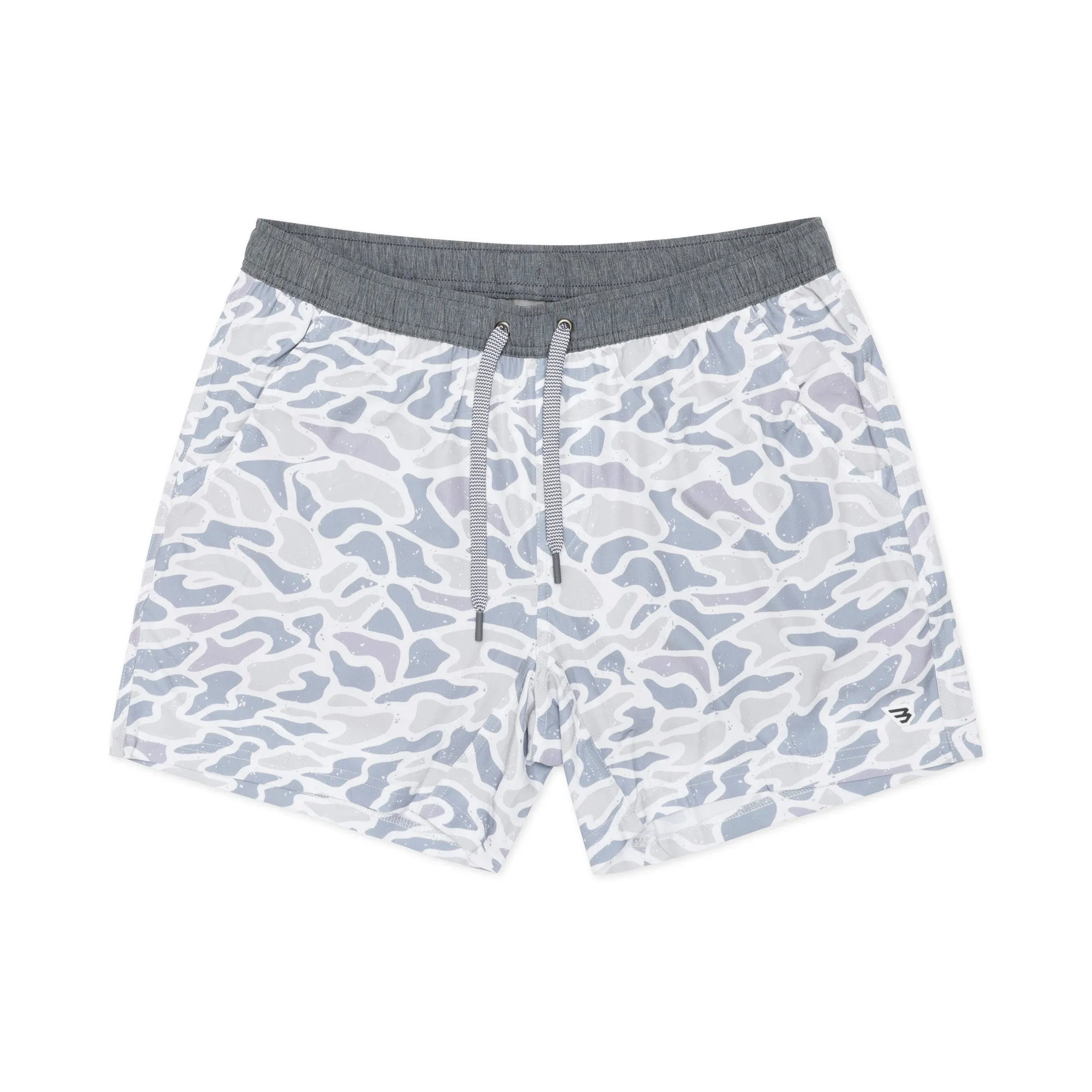 Athletic Short - White Camo - Grey Liner comfortable stretch