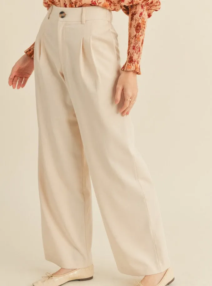 Bambi Trouser in Oat Milk abrasion craft