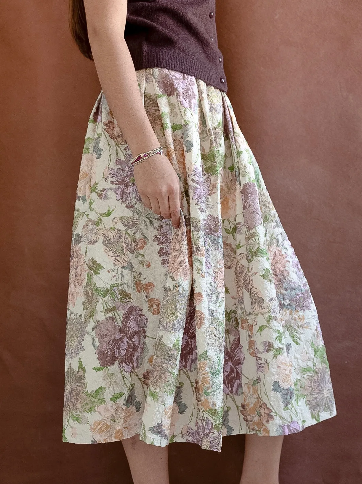 Beatrice Floral Midi Skirt sunny mood