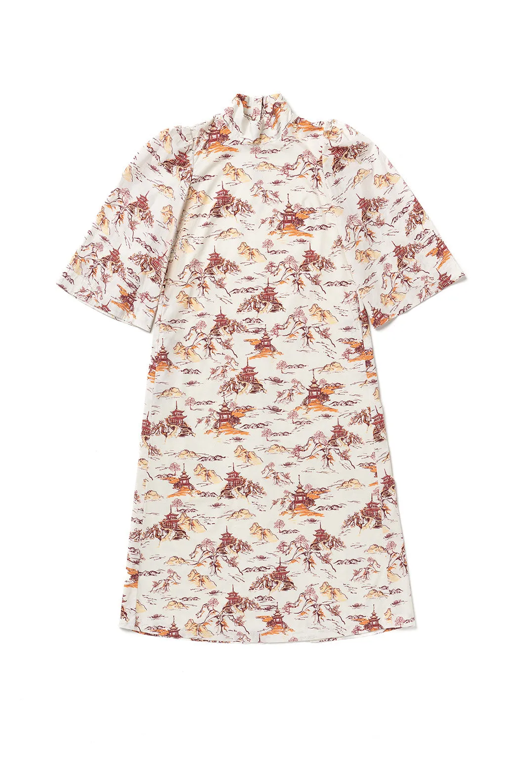 Bell Sleeve Maxi Mod Dress - Chinoiserie flirty style