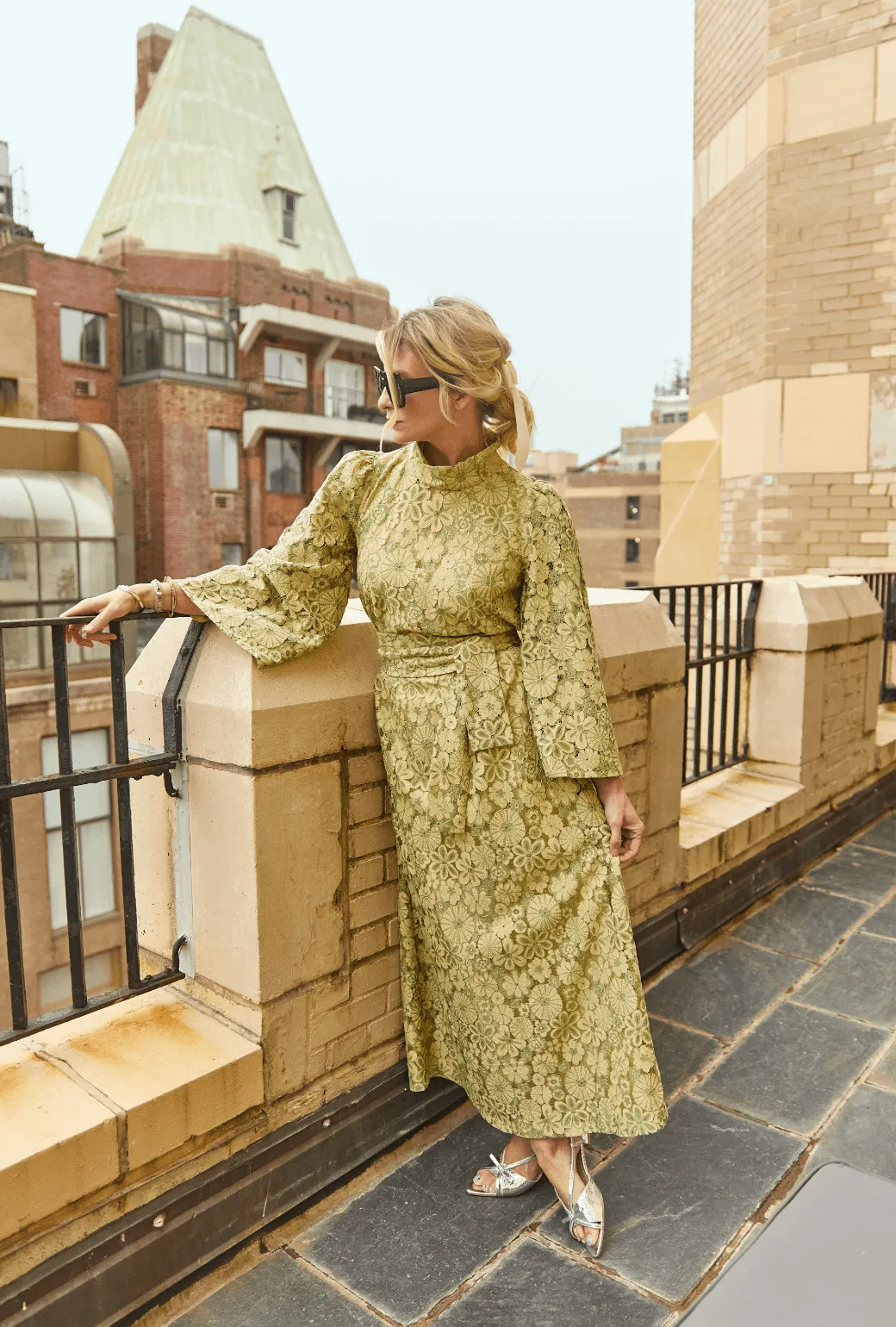 Bell Sleeve Maxi Mod Dress - Mint Lace comfy mode