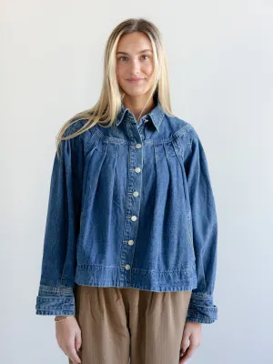 Beth Pleated Denim Jacket mountain eye