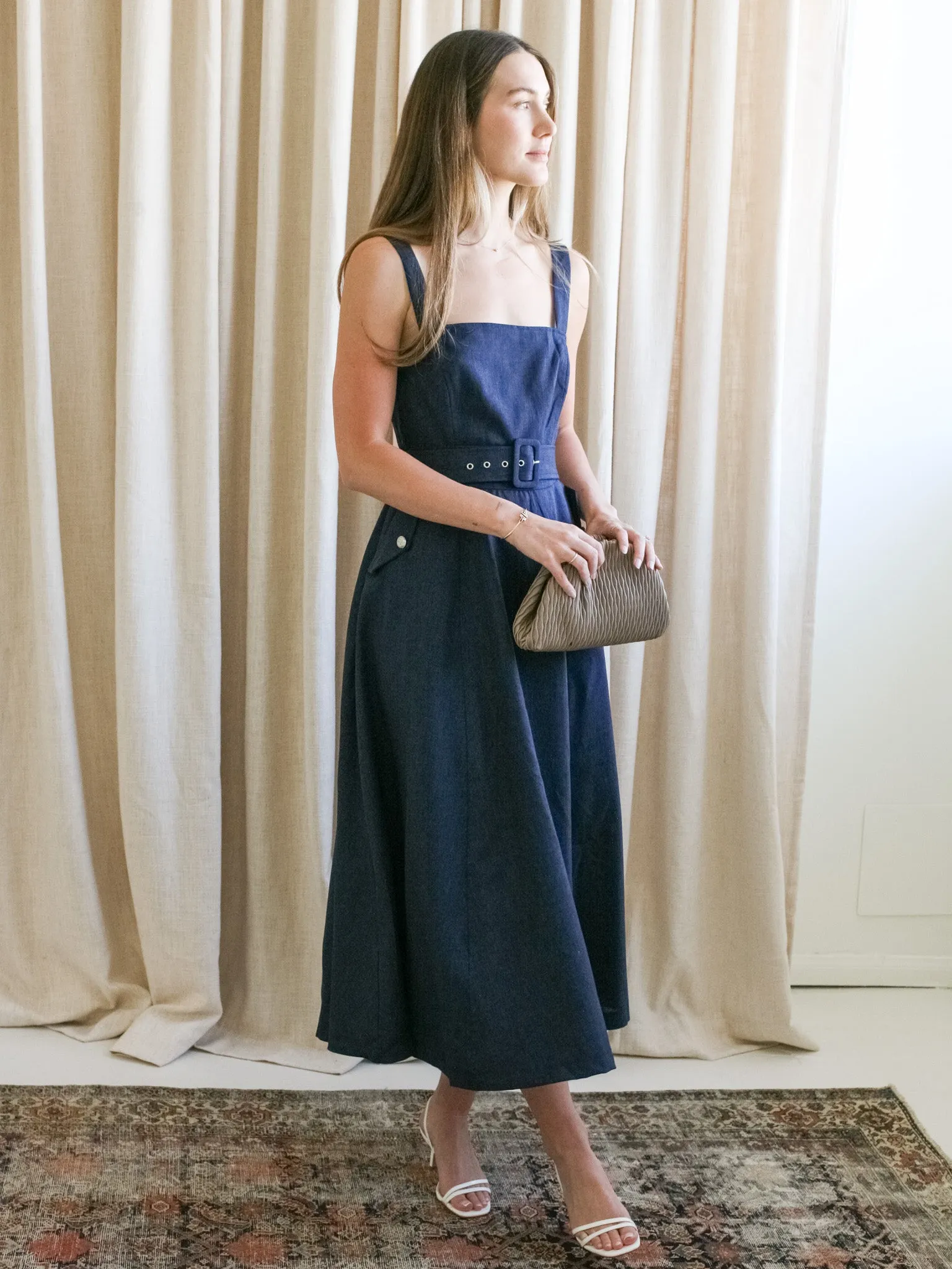 Bethany Belted Midi Dress cool pick